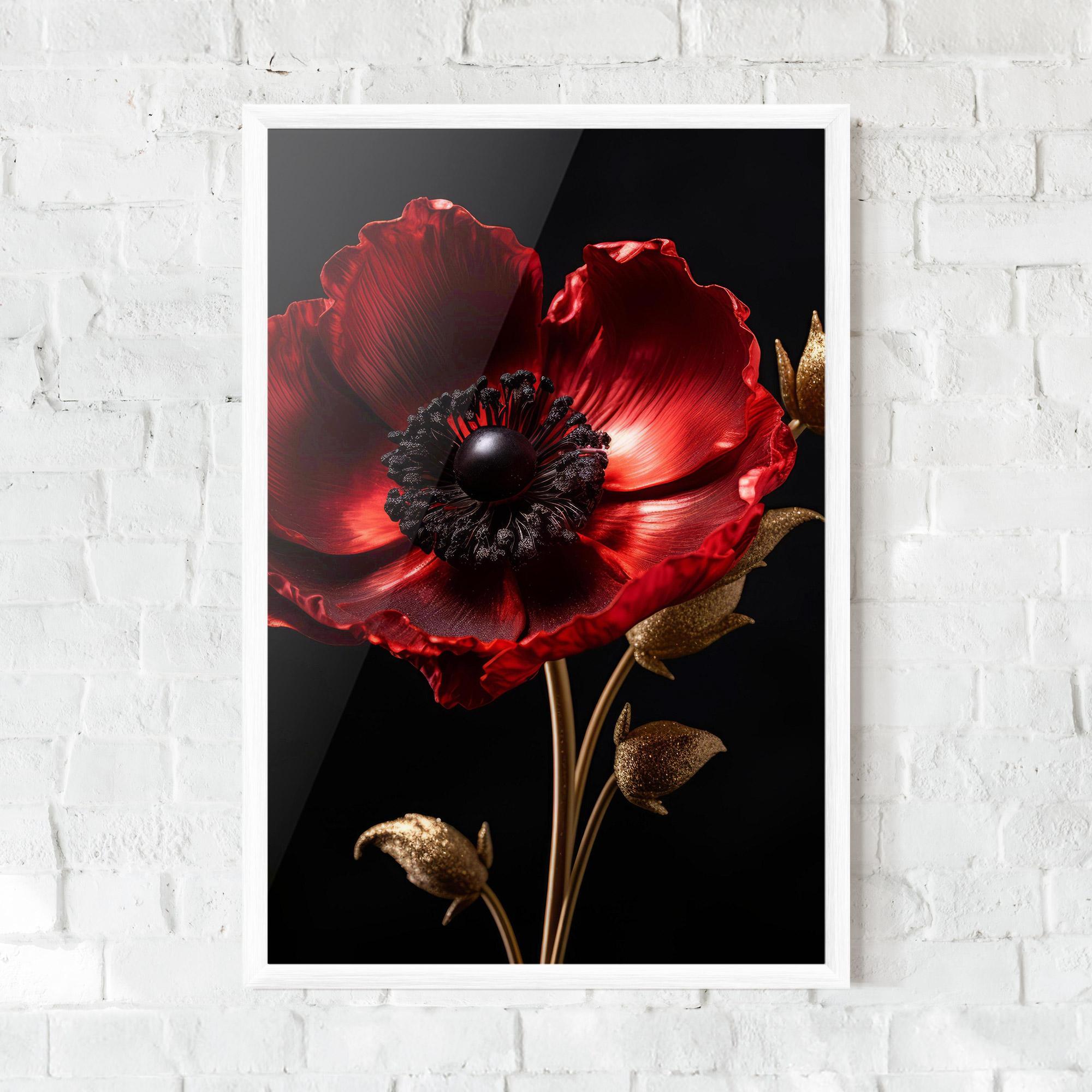 Gerahmte Poster Dark Red Poppy mockup 0