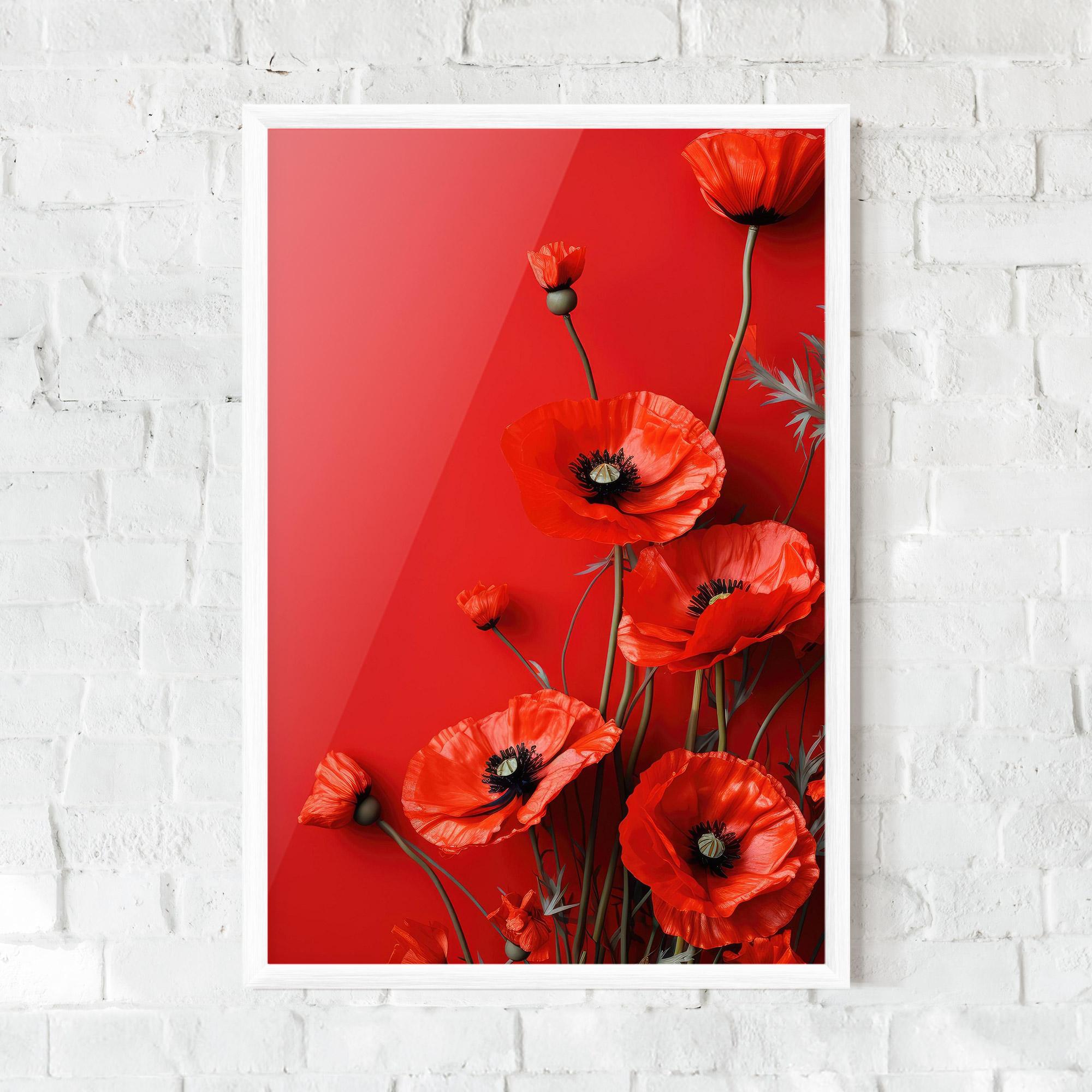 Gerahmte Poster Poppies On The Table mockup 0