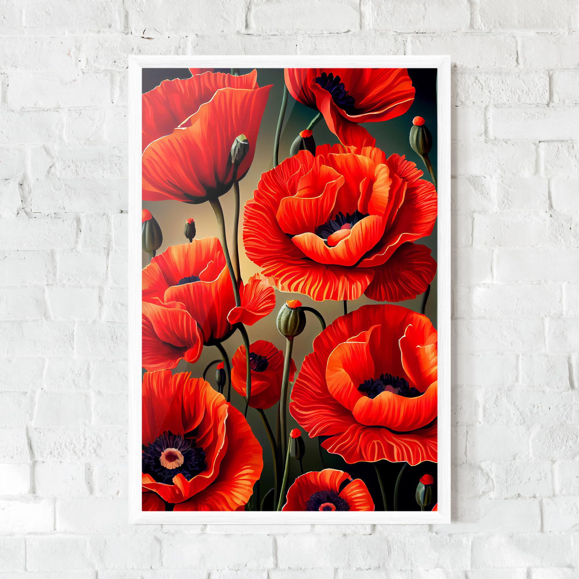 Gerahmte Poster Pretty Poppy On Green mockup 0