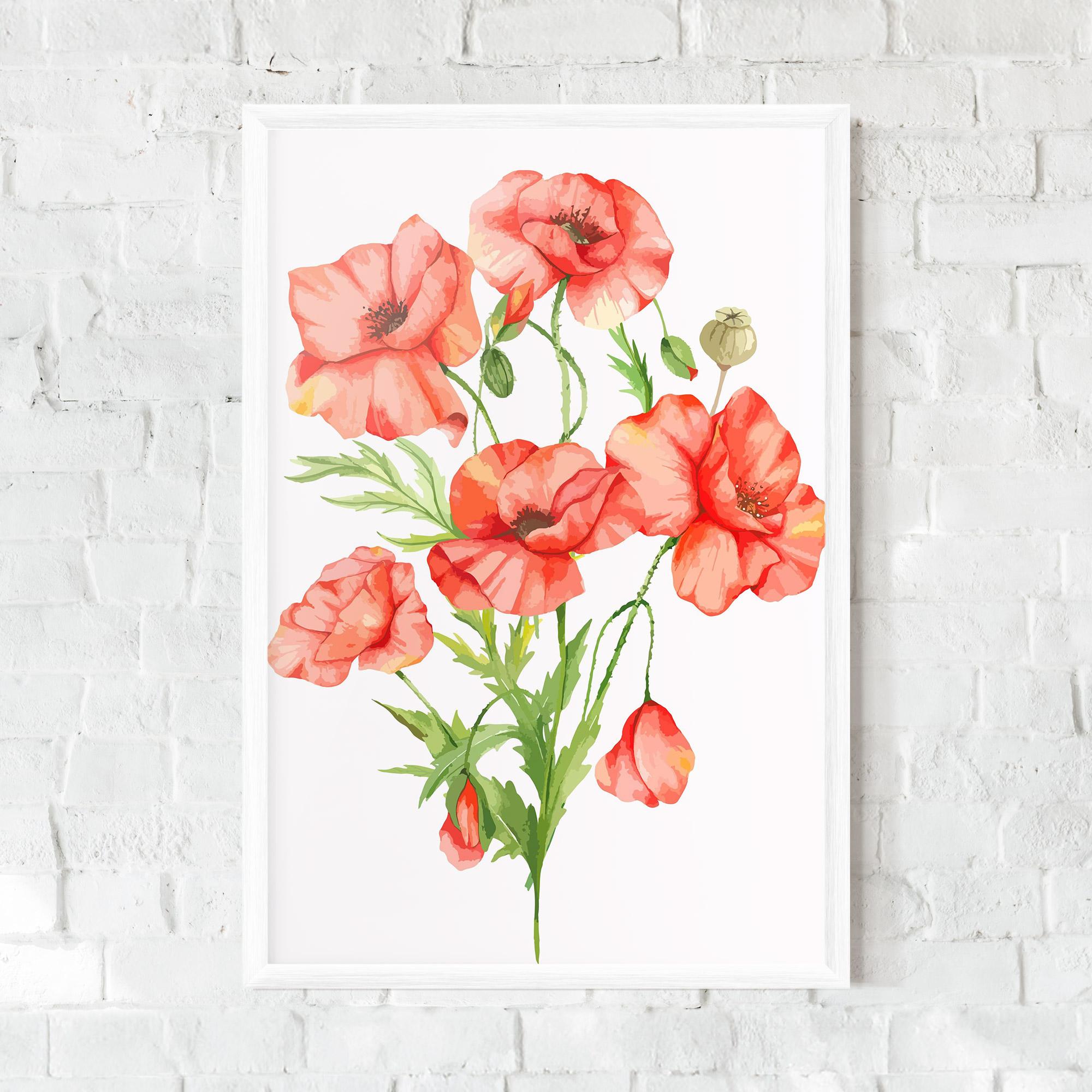 Gerahmte Poster Red Pastel Poppy mockup 0