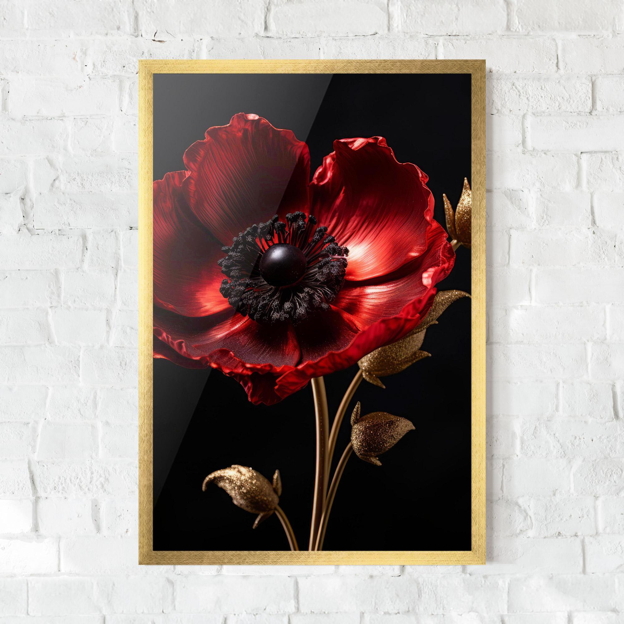 Gerahmte Poster Dark Red Poppy mockup 0