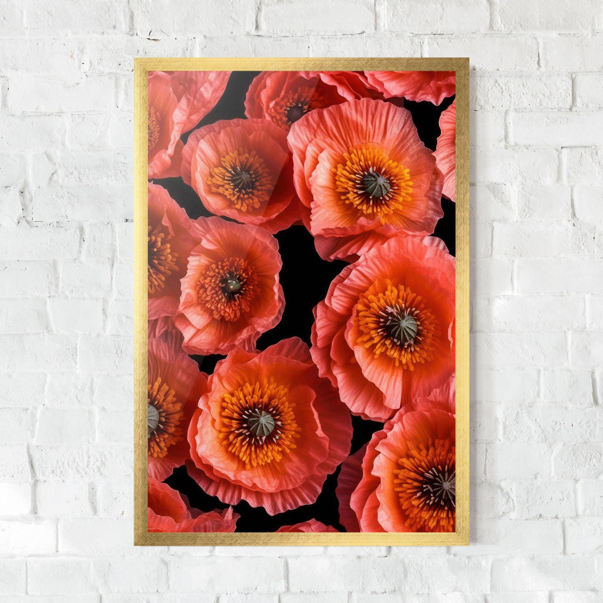 Gerahmte Poster Light Red Poppies mockup 0