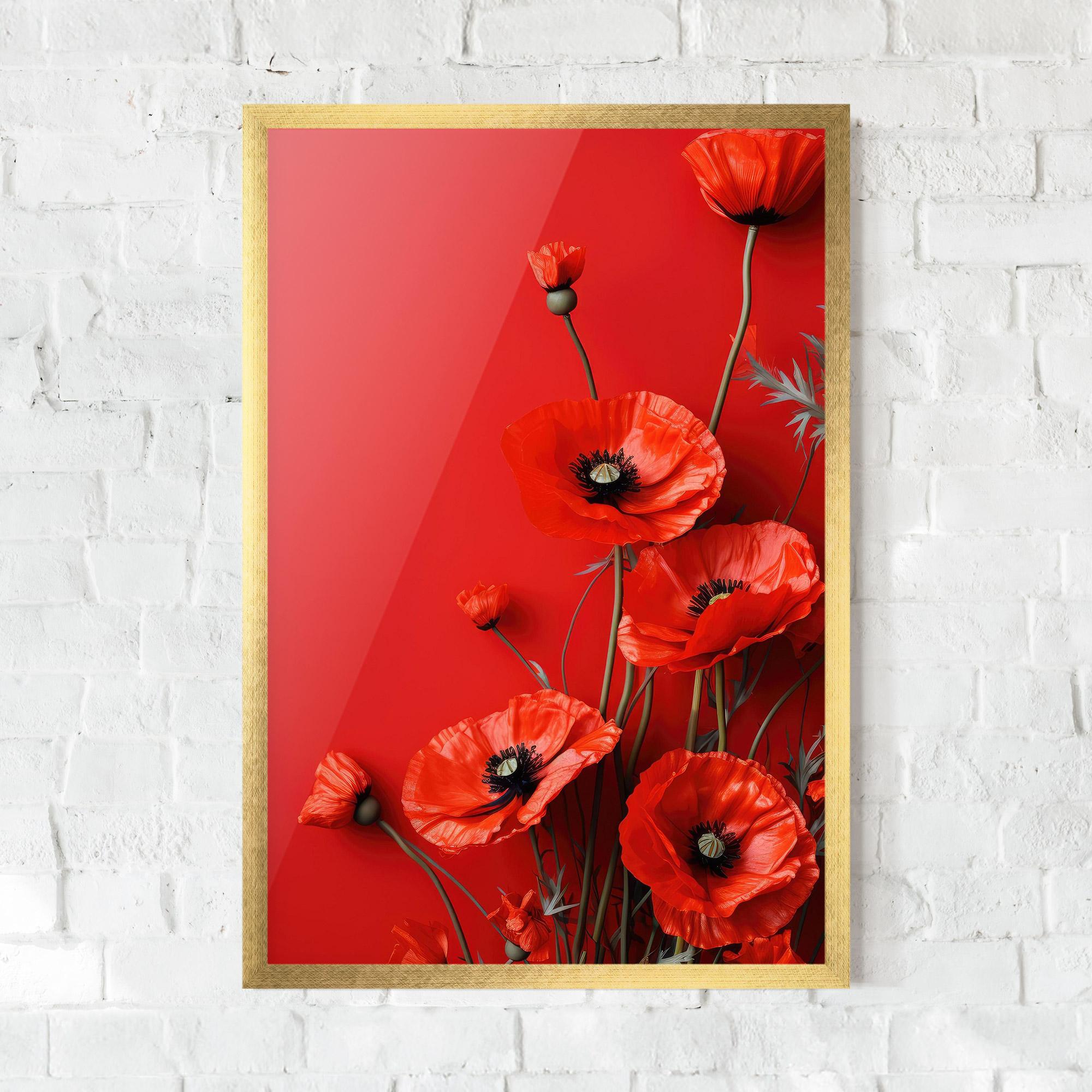 Gerahmte Poster Poppies On The Table mockup 0