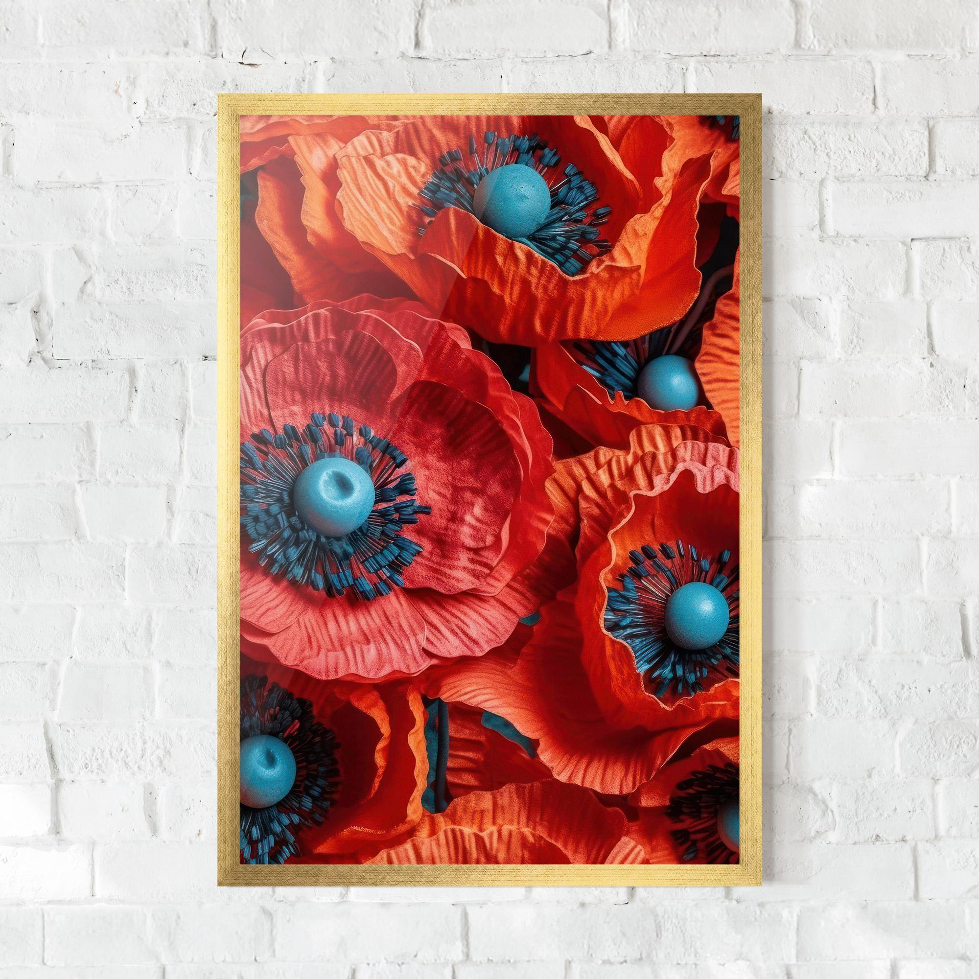 Gerahmte Poster Poppy Close Up mockup 0