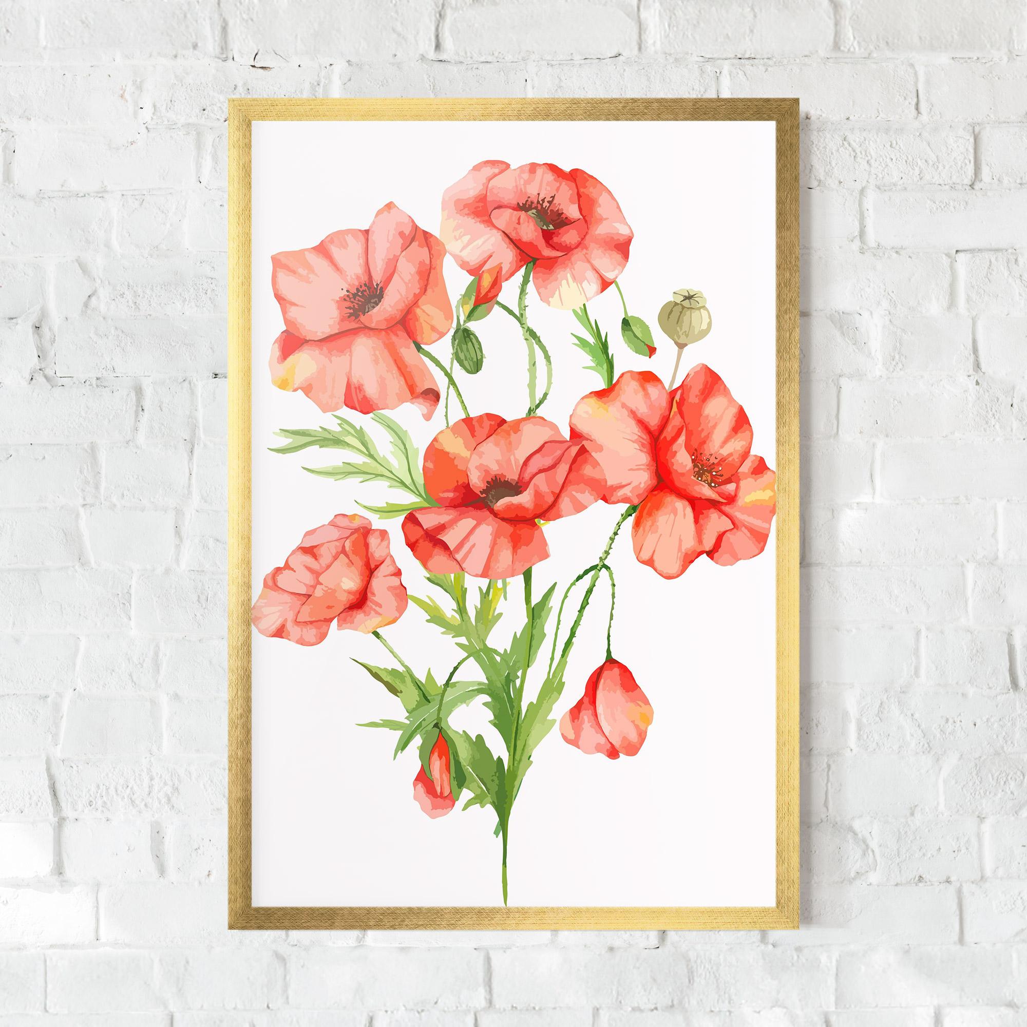 Gerahmte Poster Red Pastel Poppy mockup 0