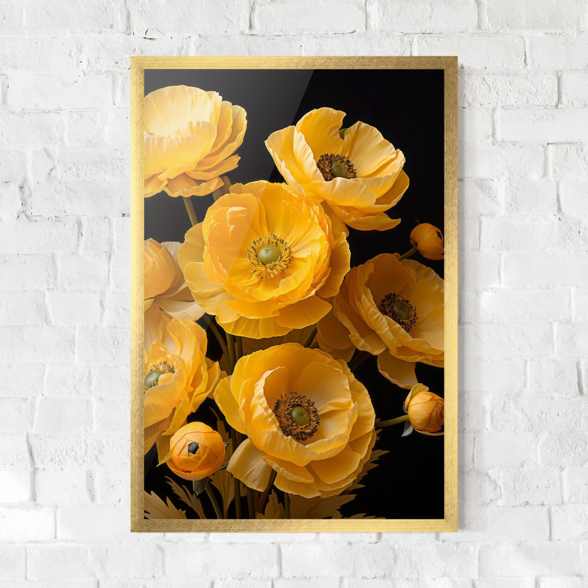 Gerahmte Poster Yellow Poppy mockup 0