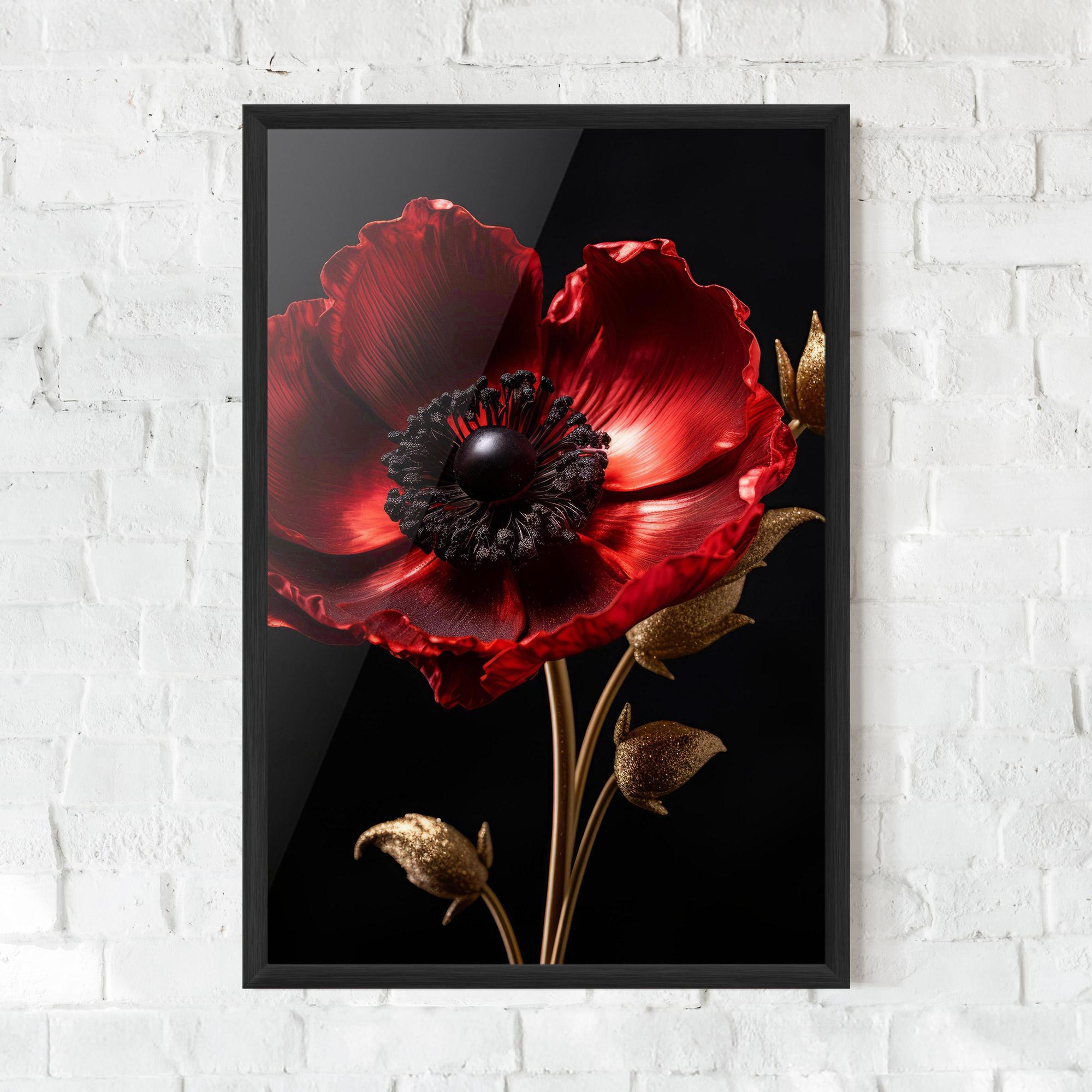 Gerahmte Poster Dark Red Poppy mockup 0