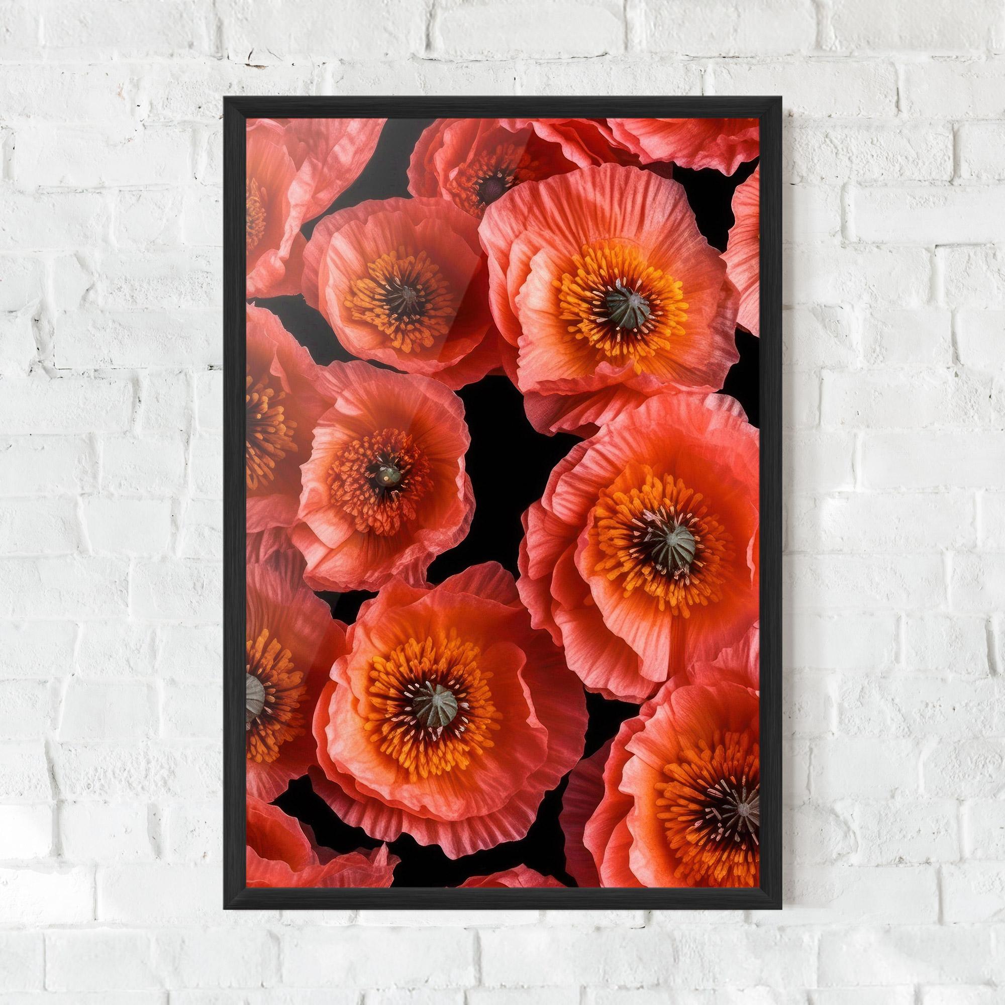 Gerahmte Poster Light Red Poppies mockup 0