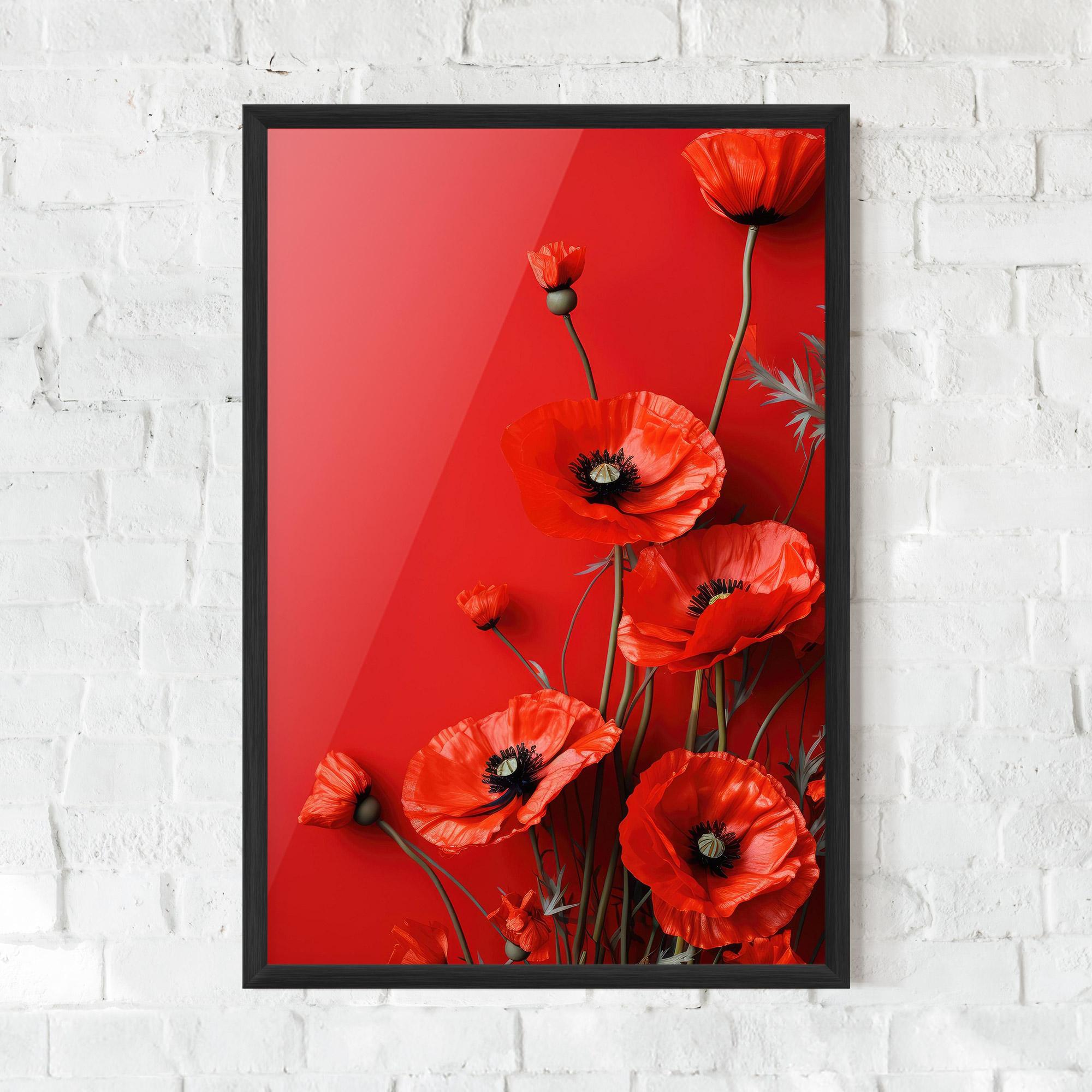 Gerahmte Poster Poppies On The Table mockup 0