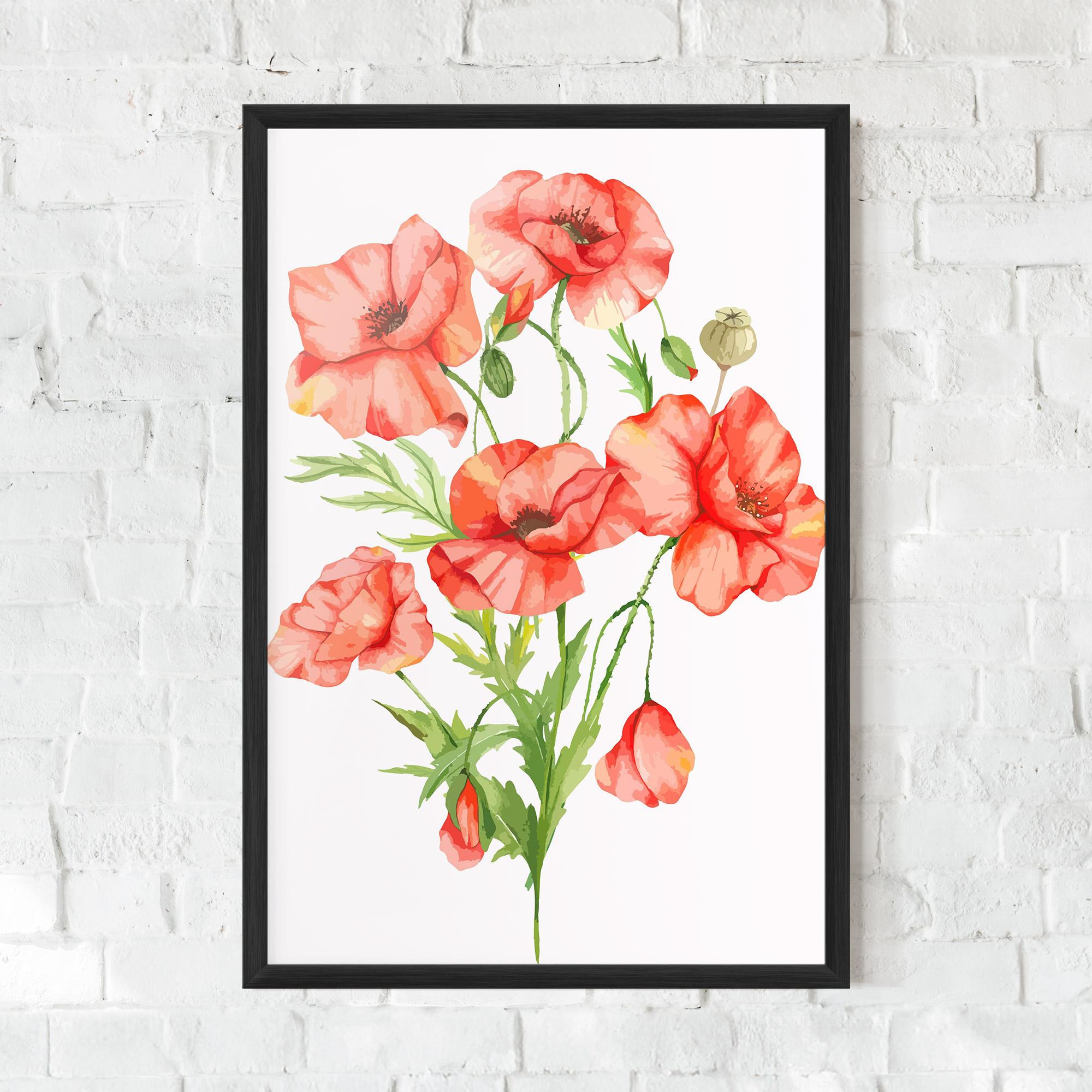 Gerahmte Poster Red Pastel Poppy mockup 0