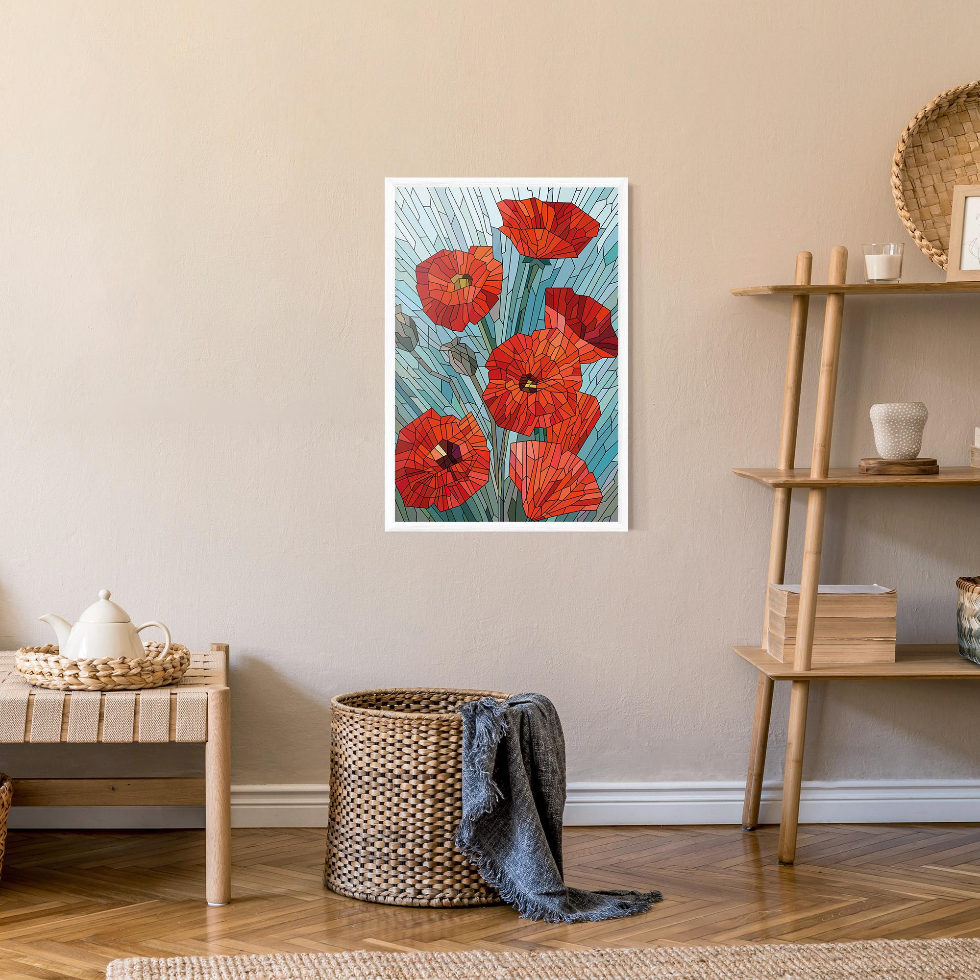 Gerahmte Poster Blue Glass Poppy mockup 9