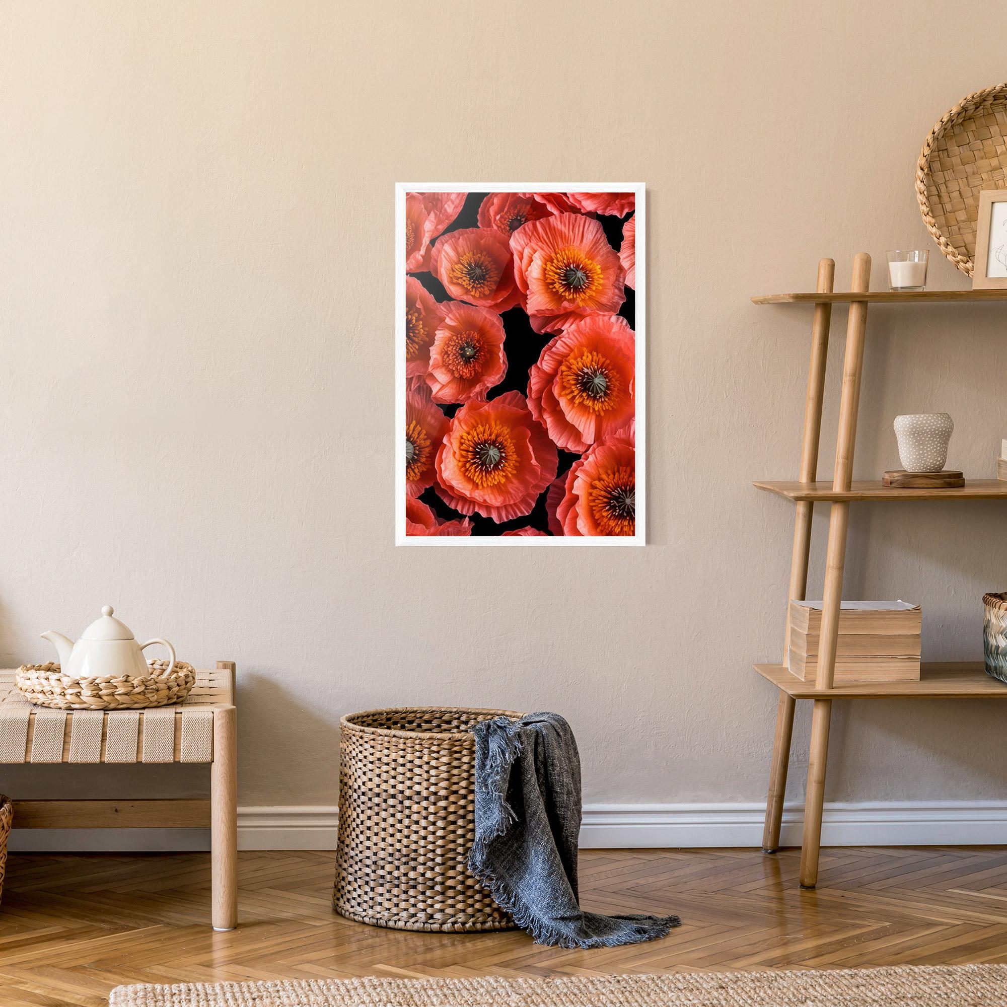 Gerahmte Poster Light Red Poppies mockup 9
