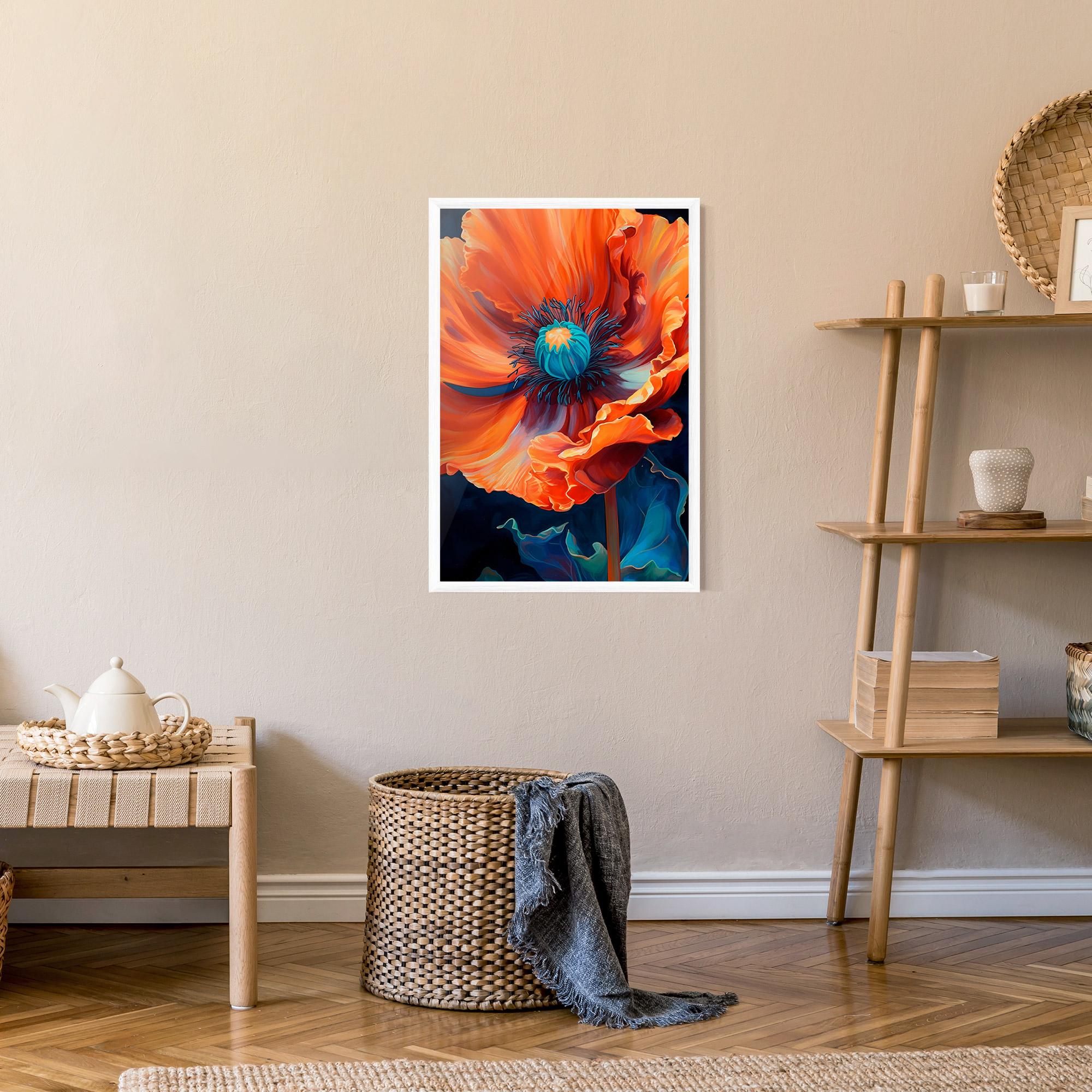 Gerahmte Poster Orange Blue Poppy mockup 9