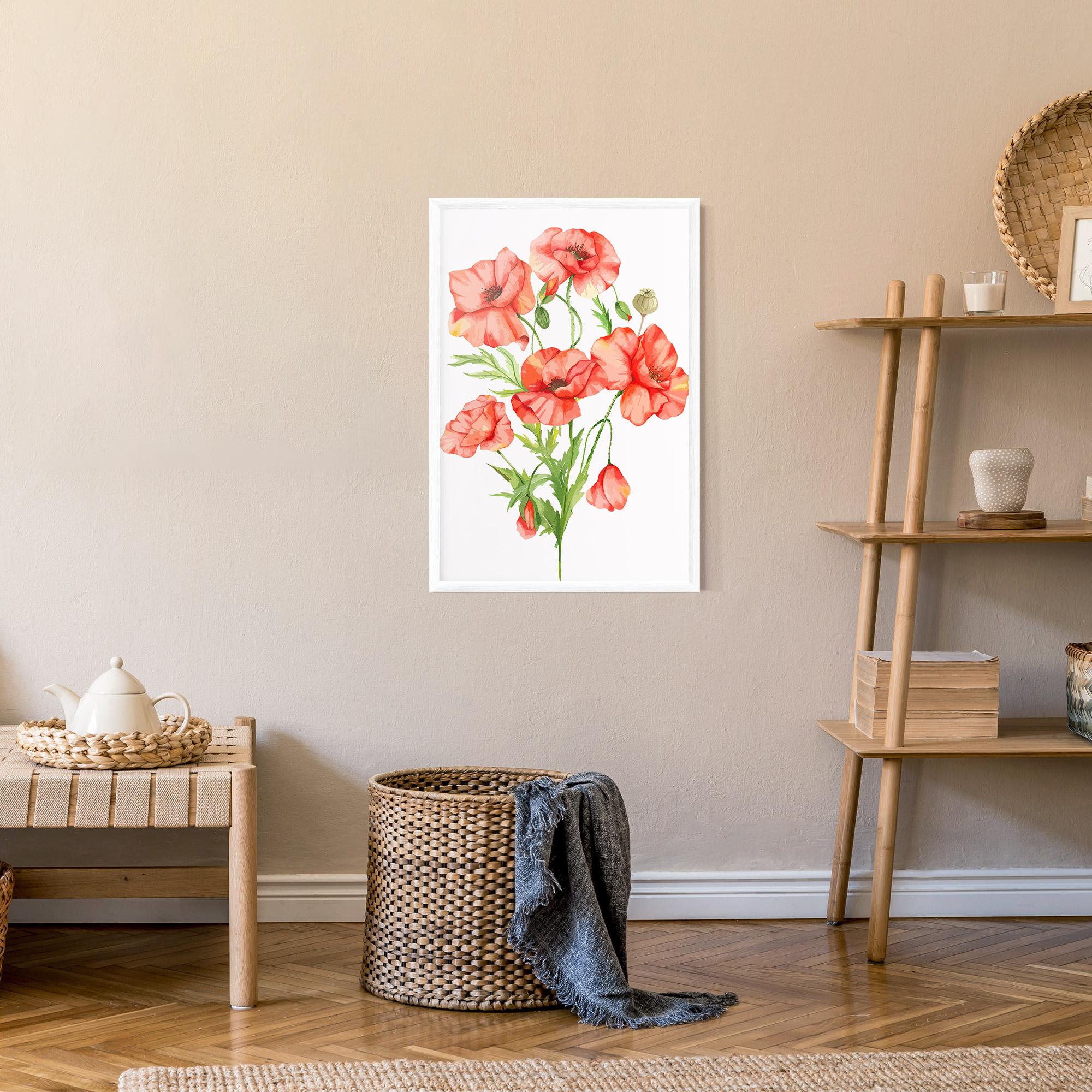 Gerahmte Poster Red Pastel Poppy mockup 9