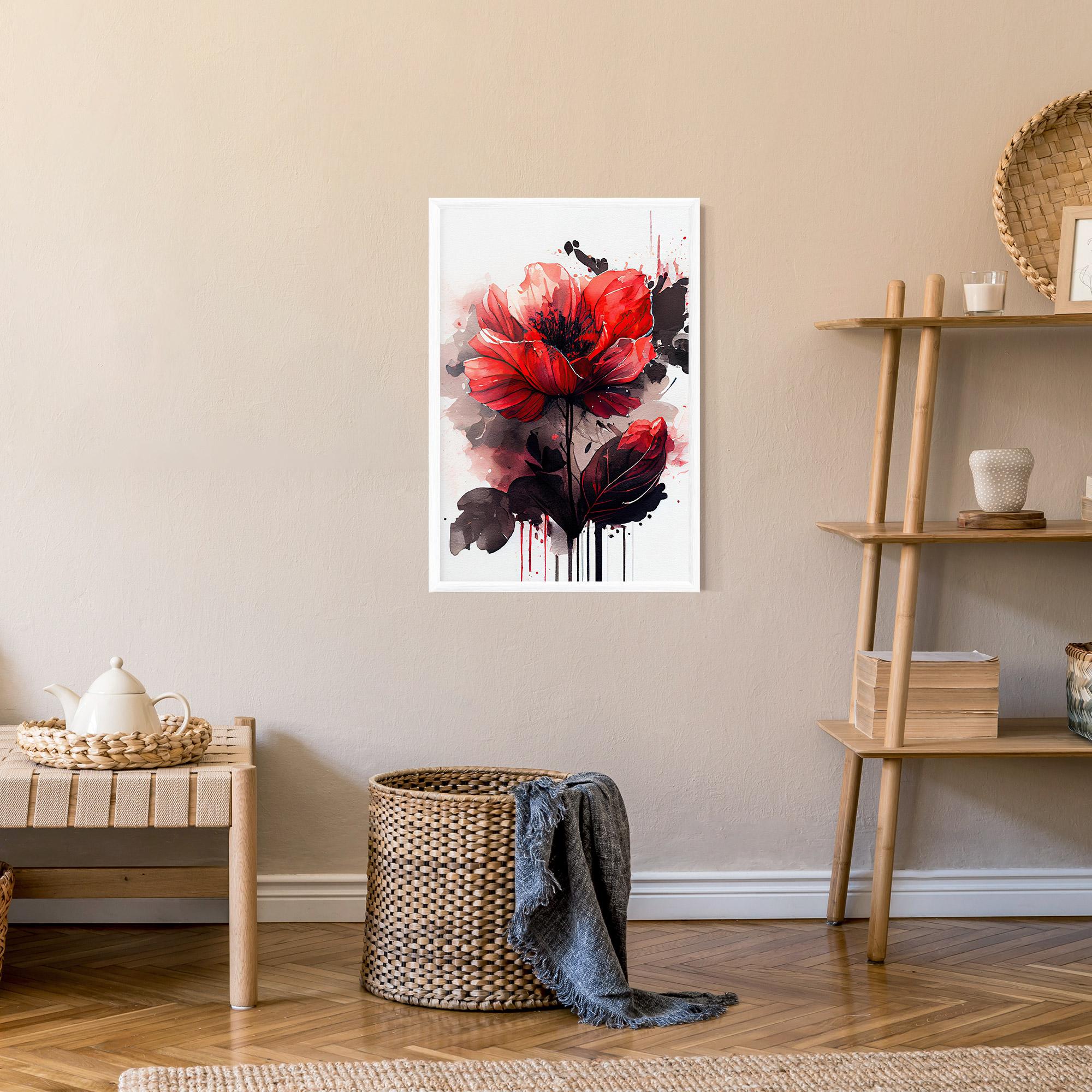 Gerahmte Poster Watercolor Poppy mockup 9