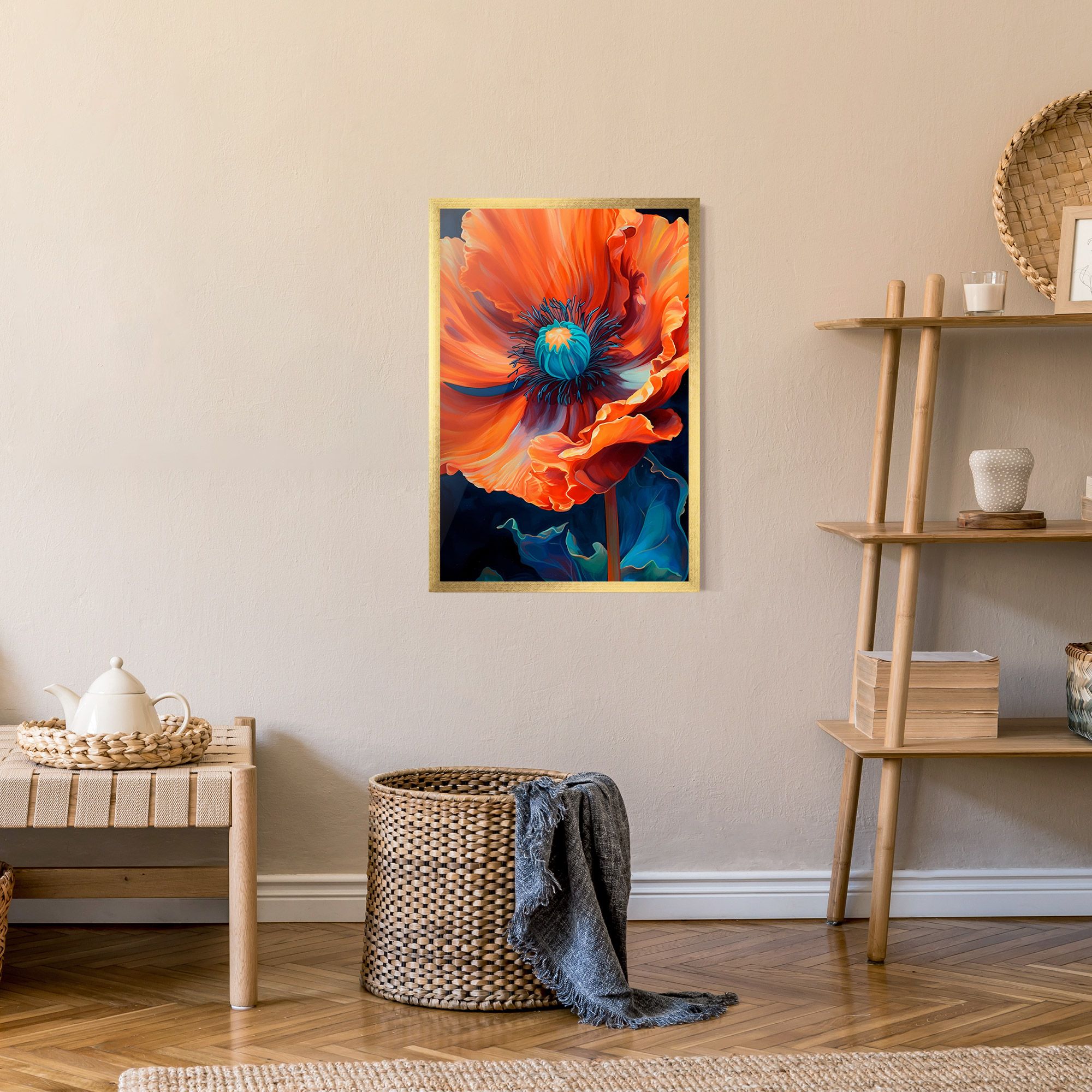 Orange Blue Poppy mockup 9