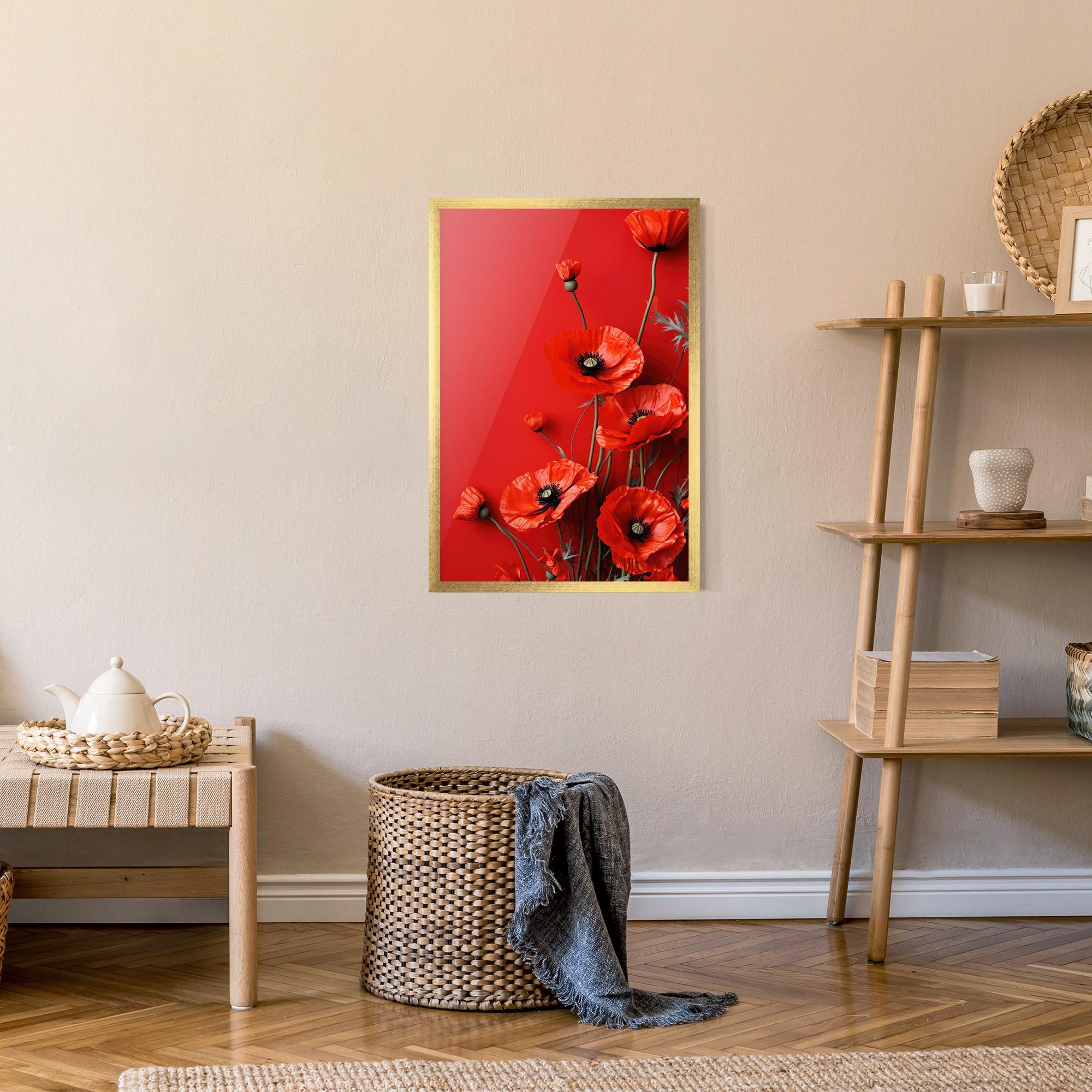 Gerahmte Poster Poppies On The Table mockup 9