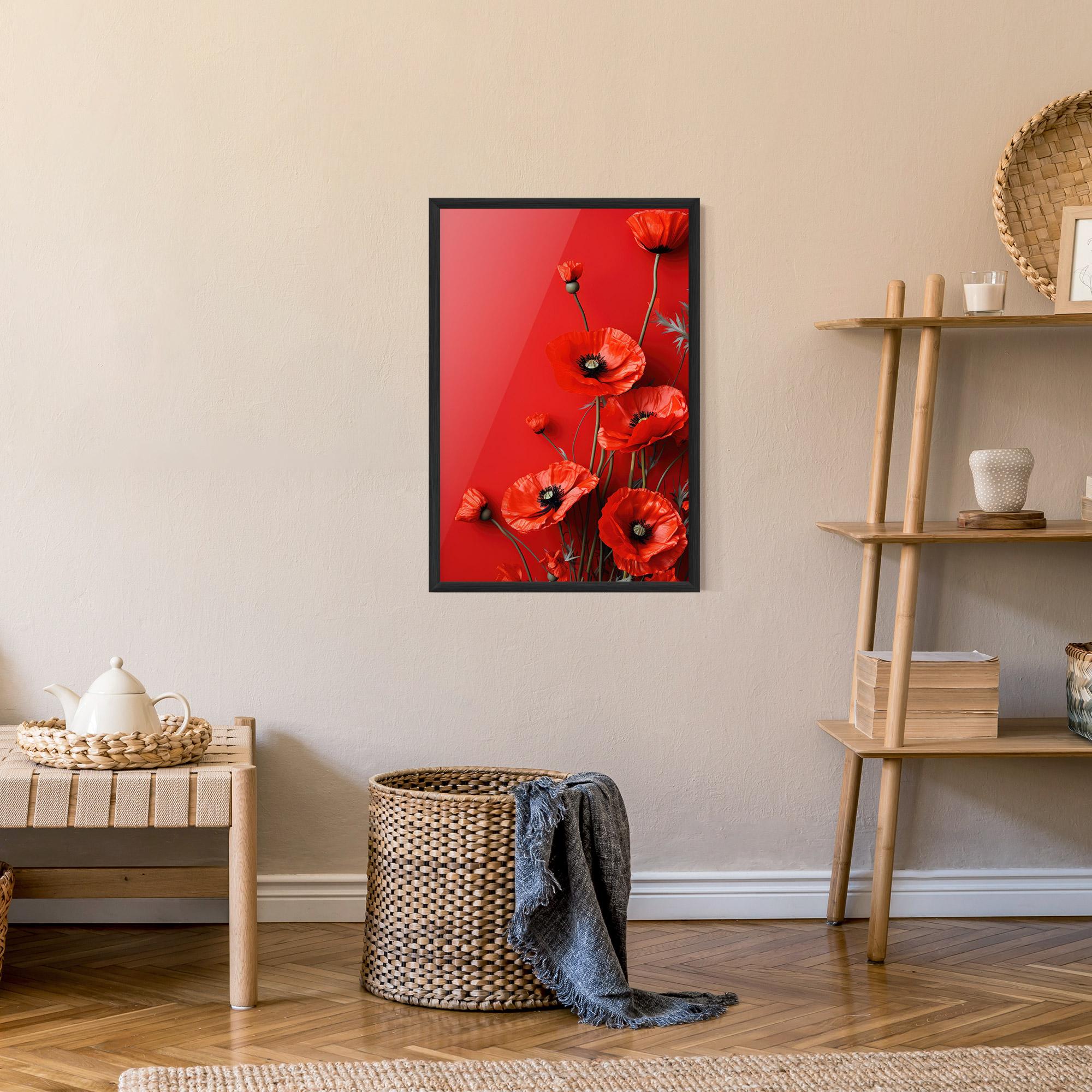 Gerahmte Poster Poppies On The Table mockup 9