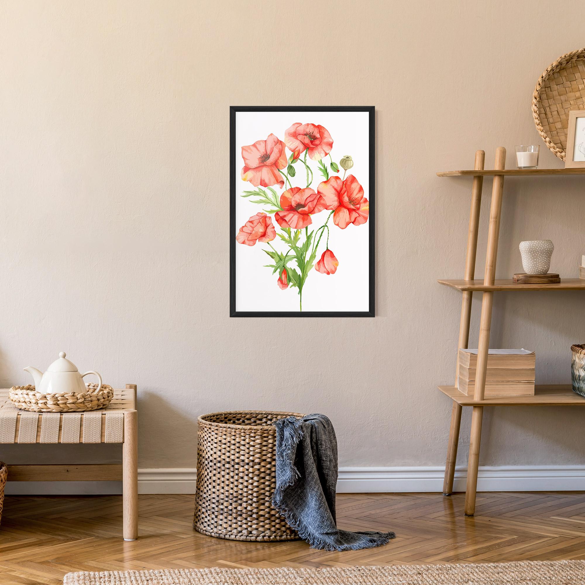 Gerahmte Poster Red Pastel Poppy mockup 9