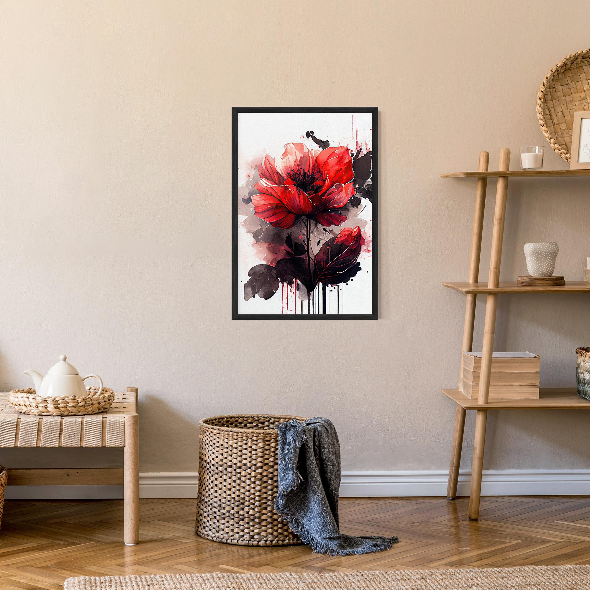 Gerahmte Poster Watercolor Poppy mockup 9
