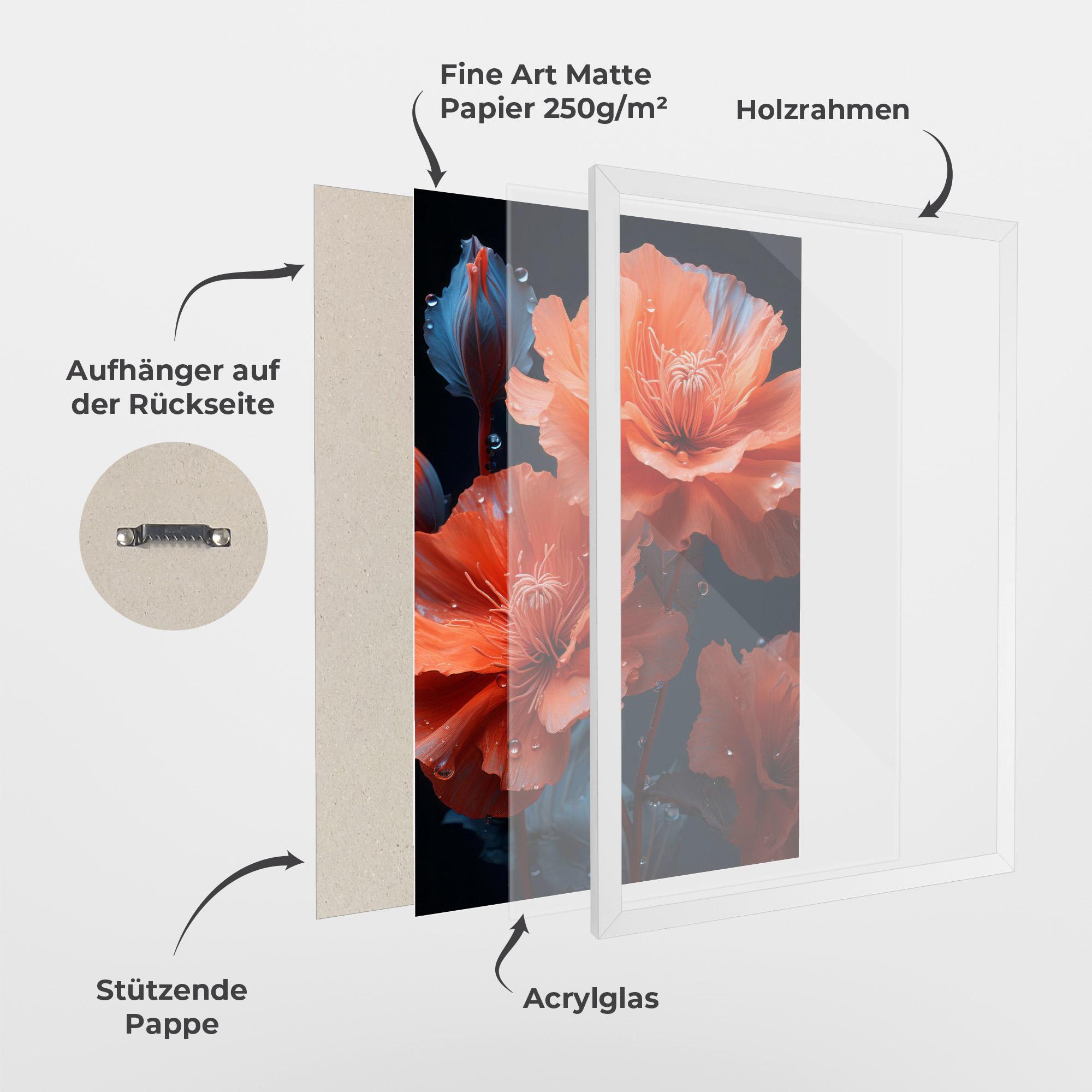 Gerahmte Poster Orange Poppy mockup 1