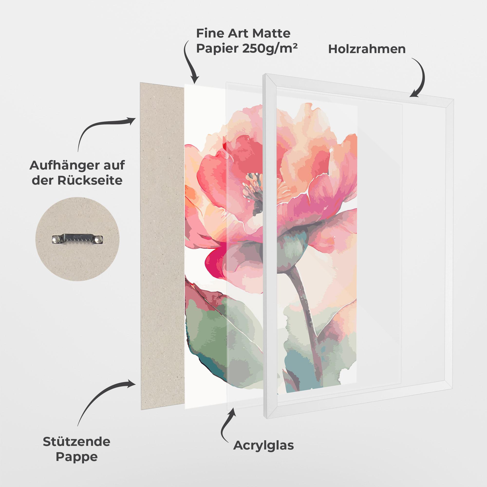 Gerahmte Poster Pastel Poppy mockup 1