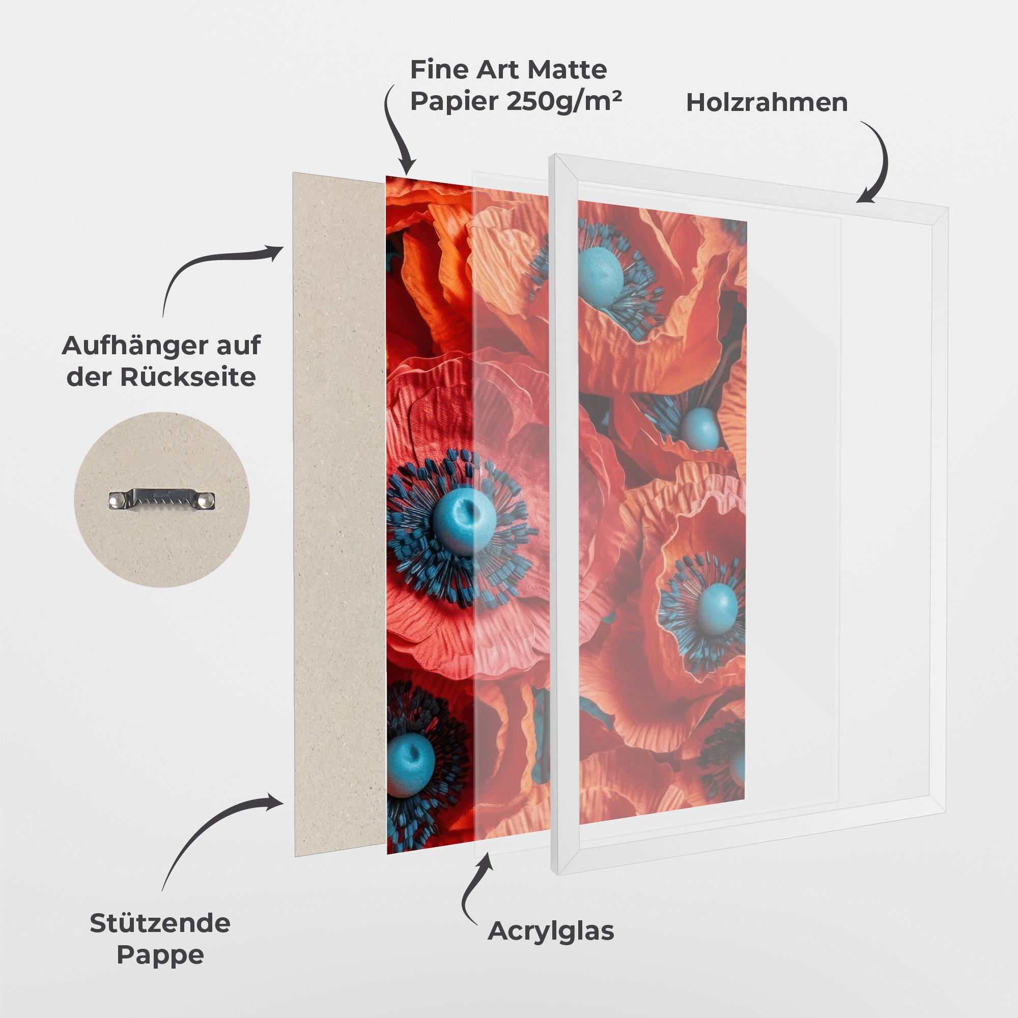 Gerahmte Poster Poppy Close Up mockup 1