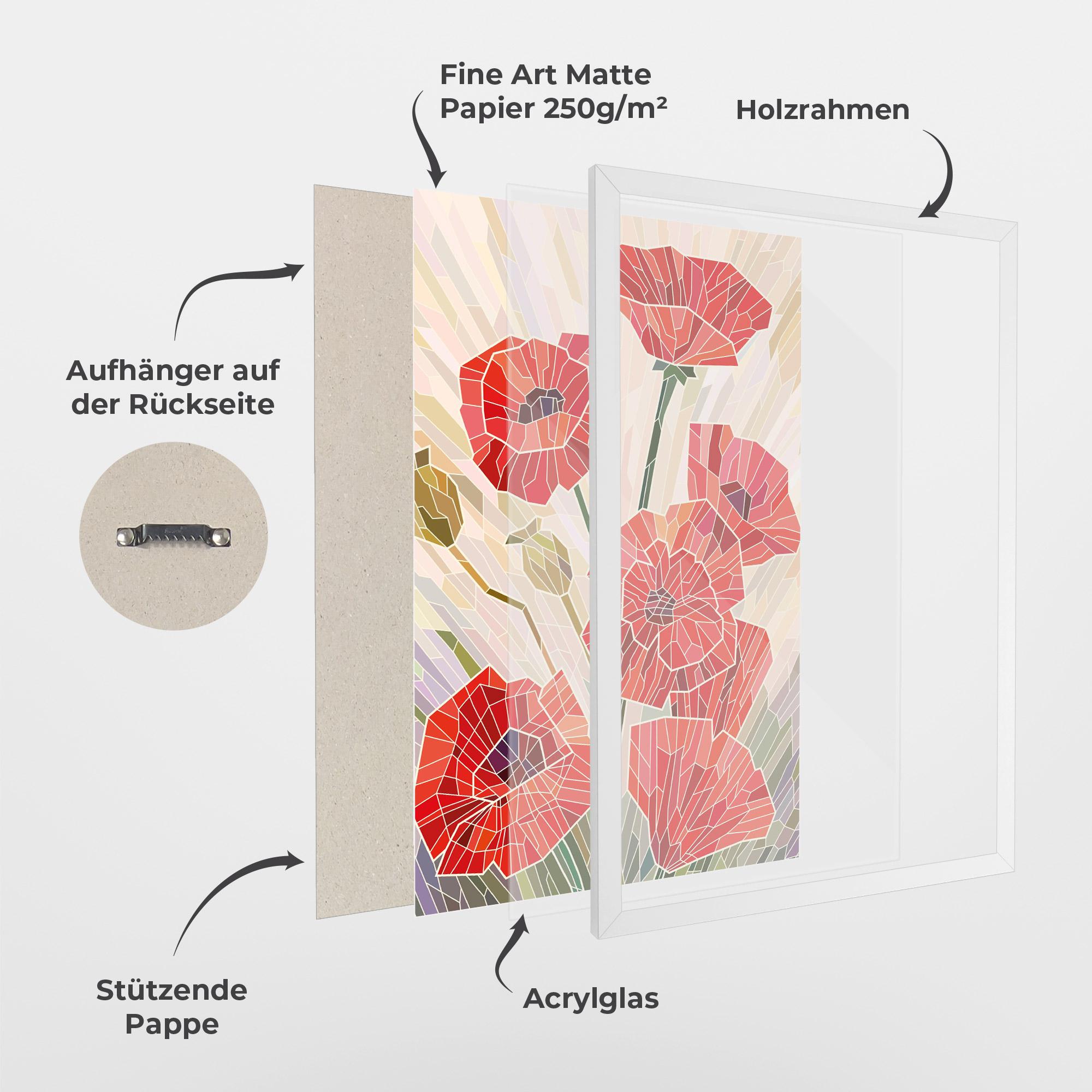 Gerahmte Poster Poppy Glass mockup 1