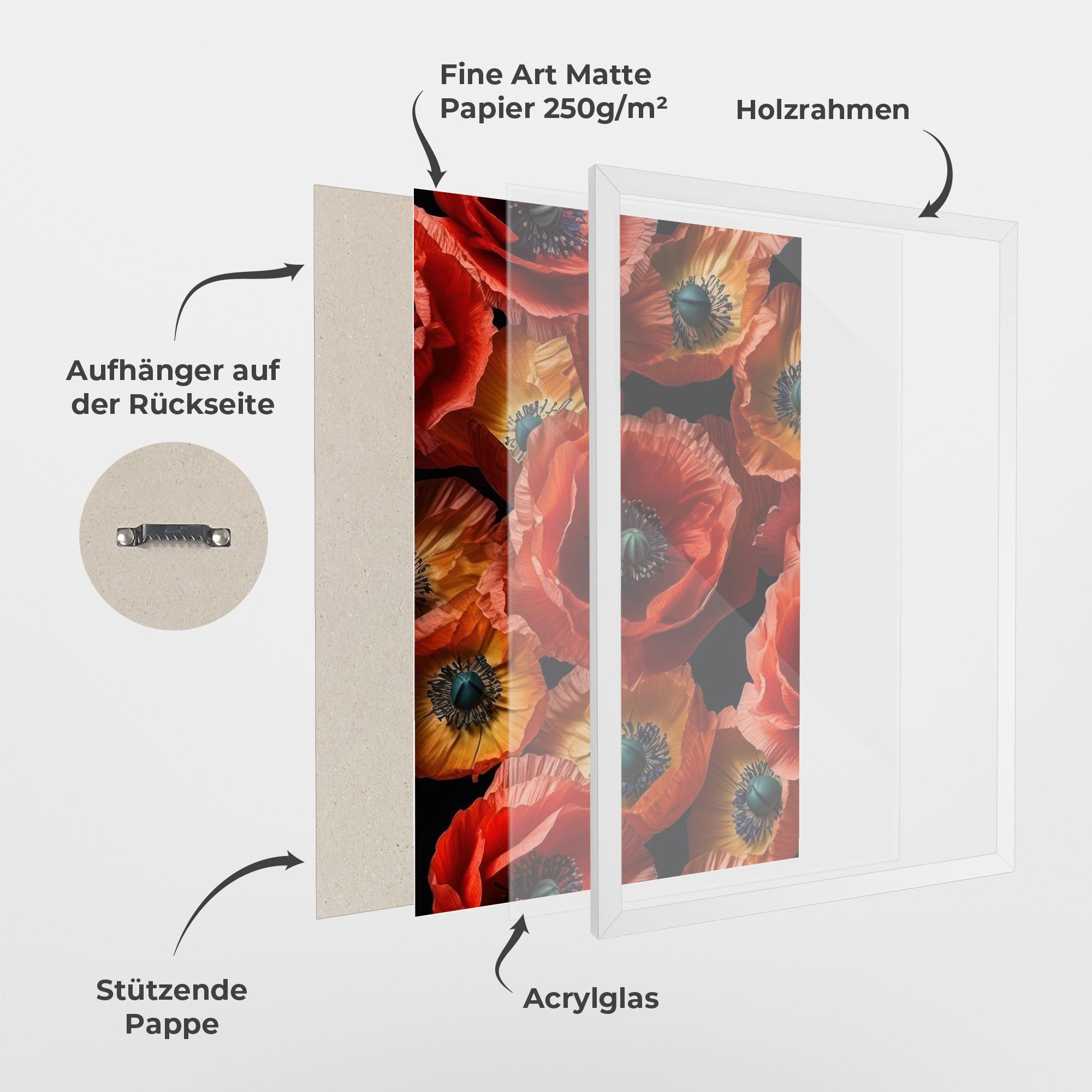 Gerahmte Poster Red Orange Poppy mockup 1