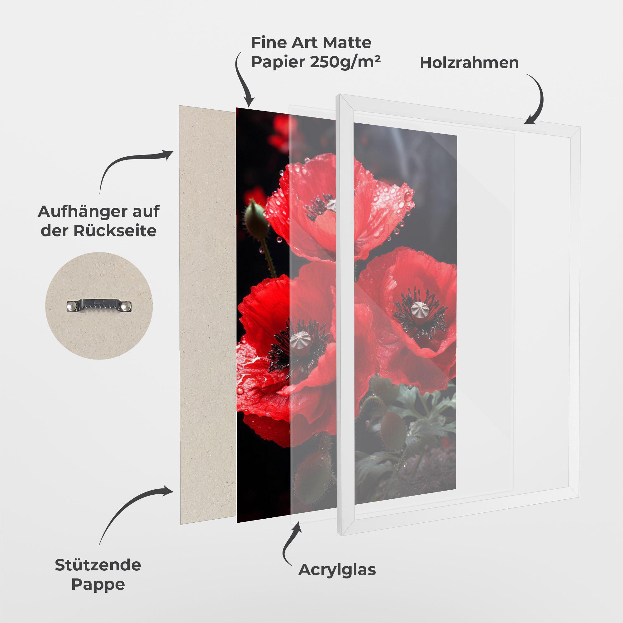 Gerahmte Poster Red Poppy mockup 1