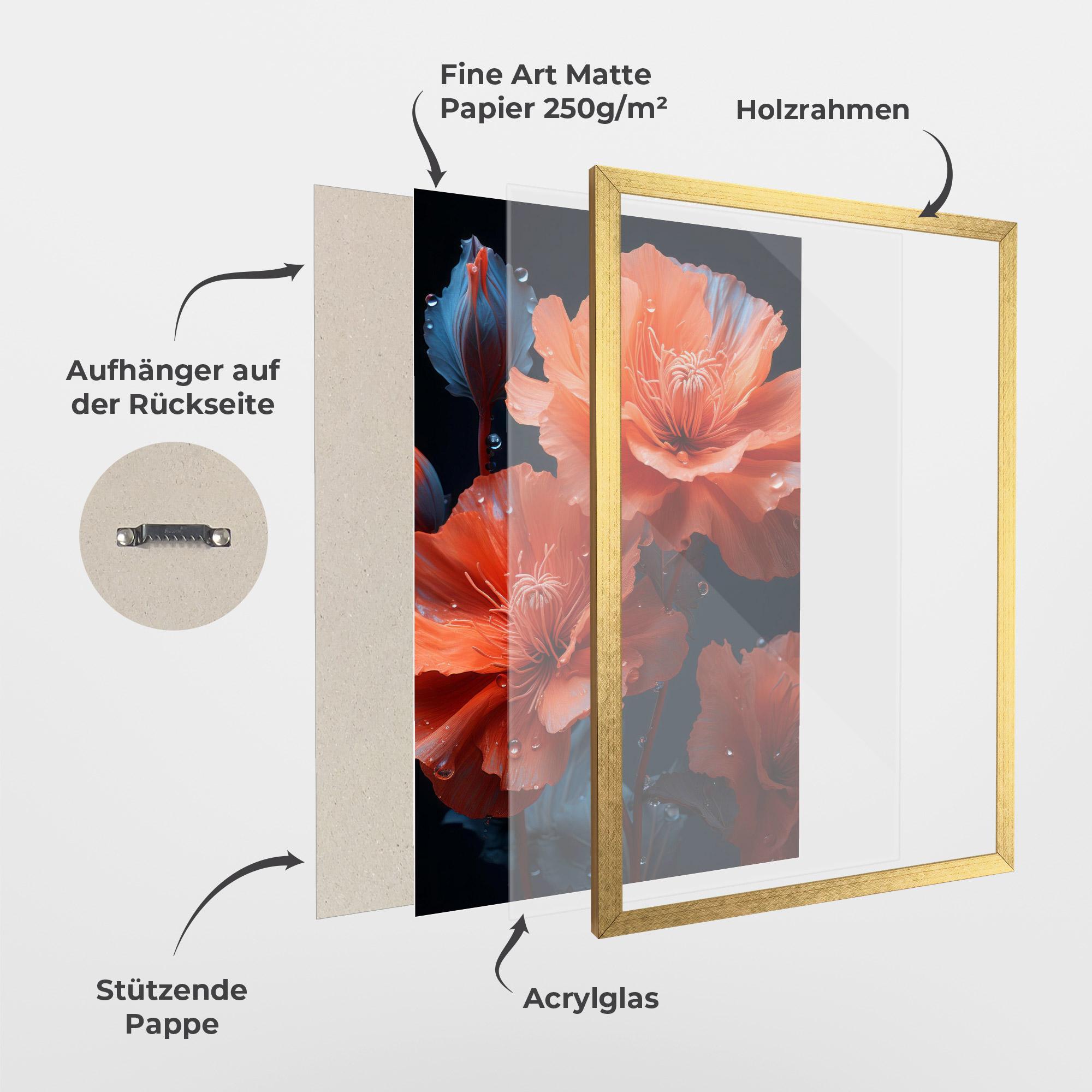 Gerahmte Poster Orange Poppy mockup 1