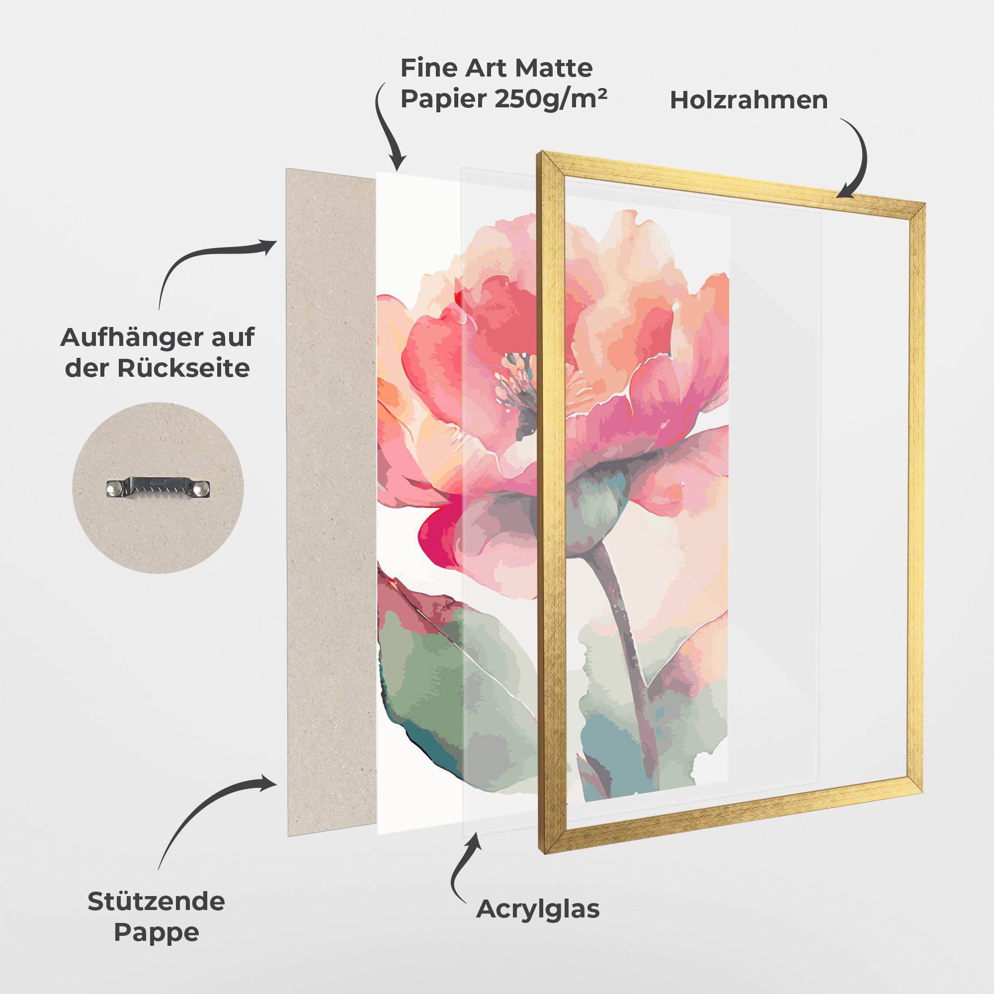 Gerahmte Poster Pastel Poppy mockup 1