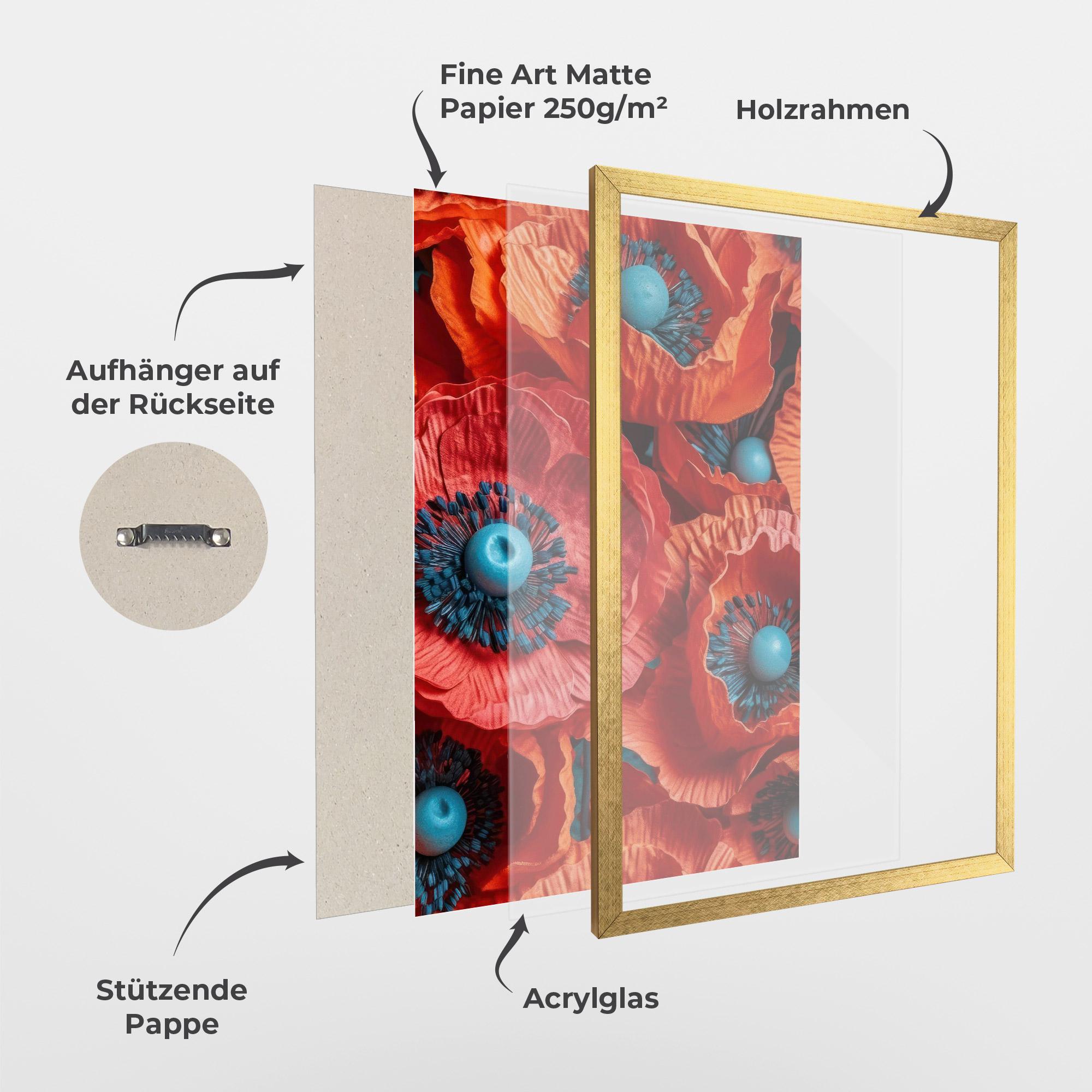 Gerahmte Poster Poppy Close Up mockup 1