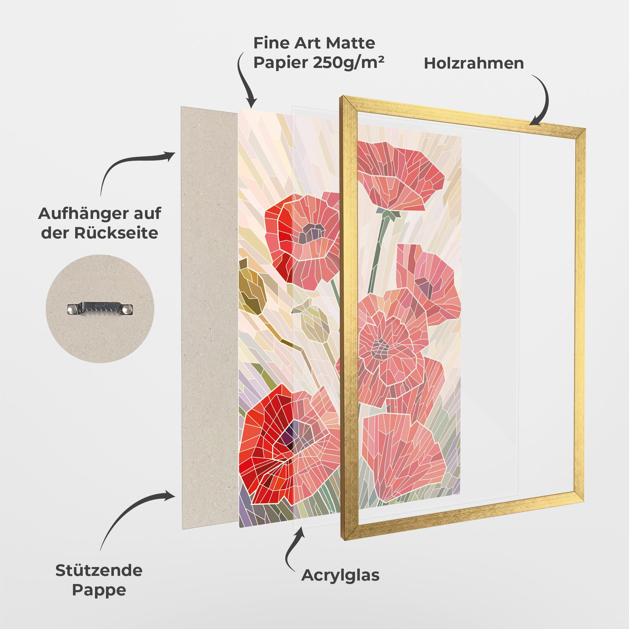 Gerahmte Poster Poppy Glass mockup 1