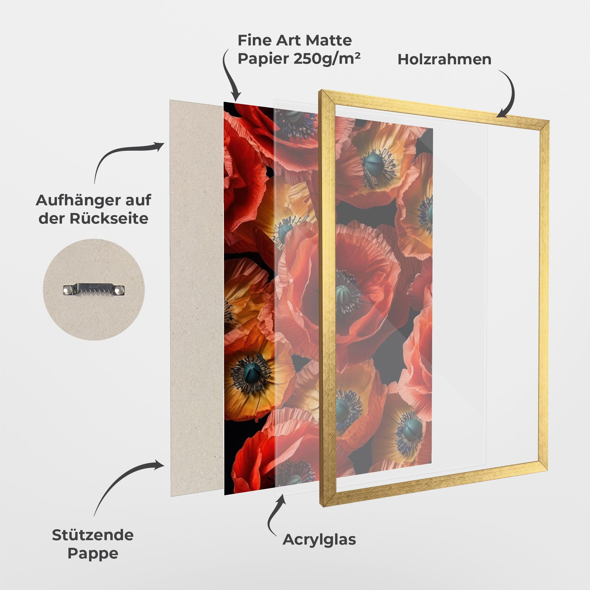 Gerahmte Poster Red Orange Poppy mockup 1