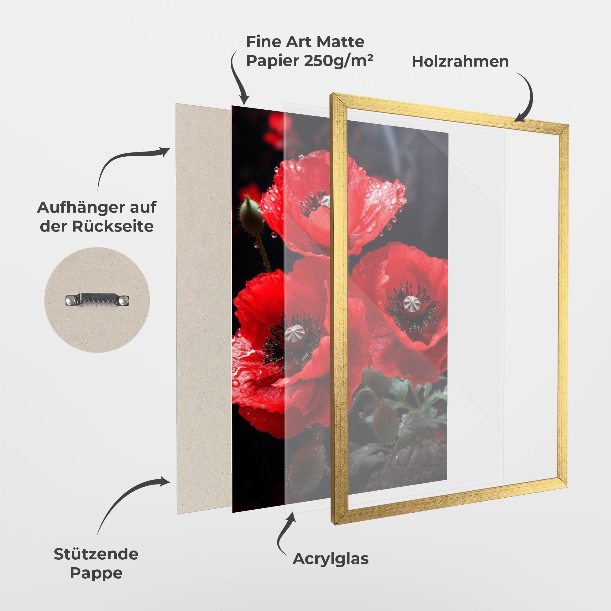 Gerahmte Poster Red Poppy mockup 1