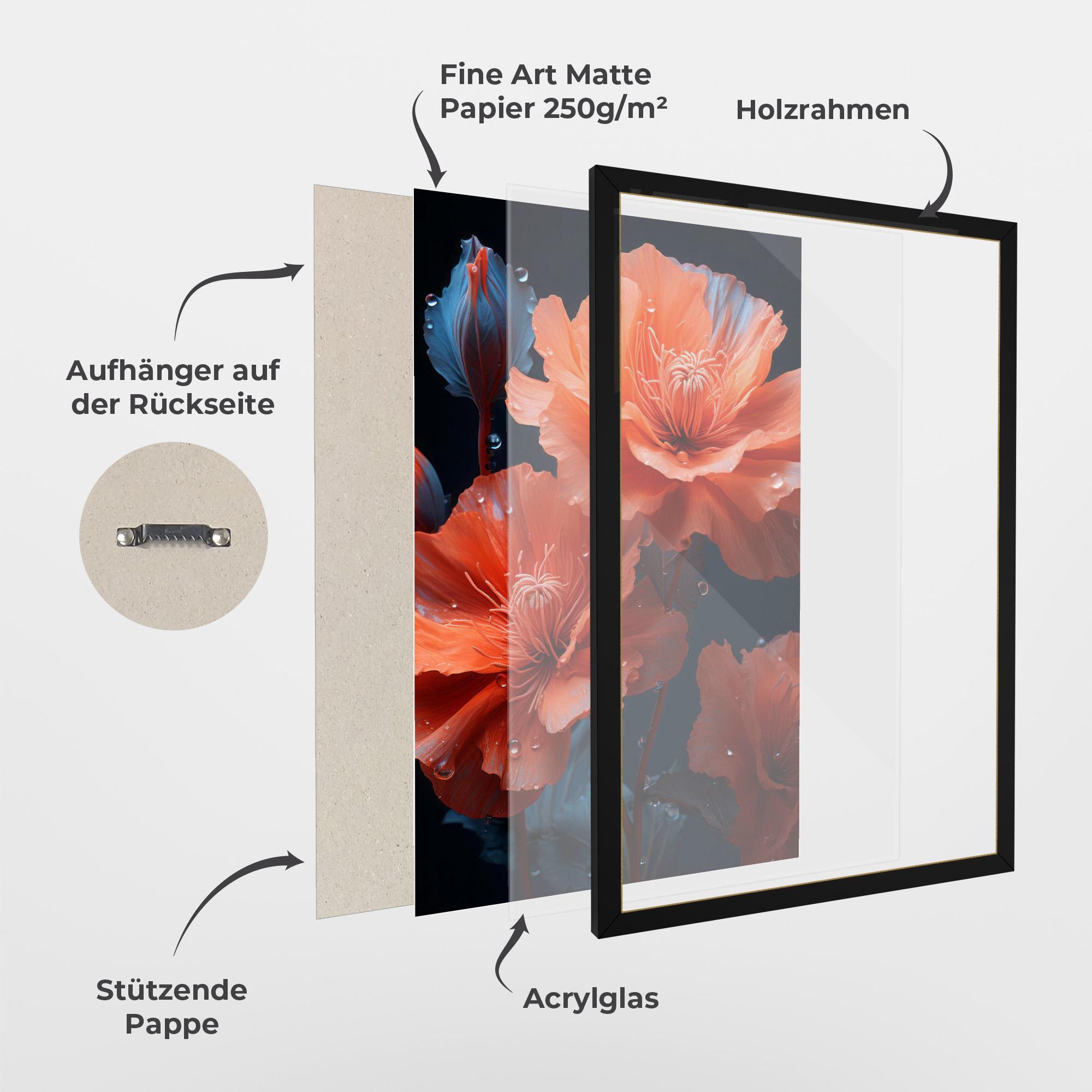 Gerahmte Poster Orange Poppy mockup 1