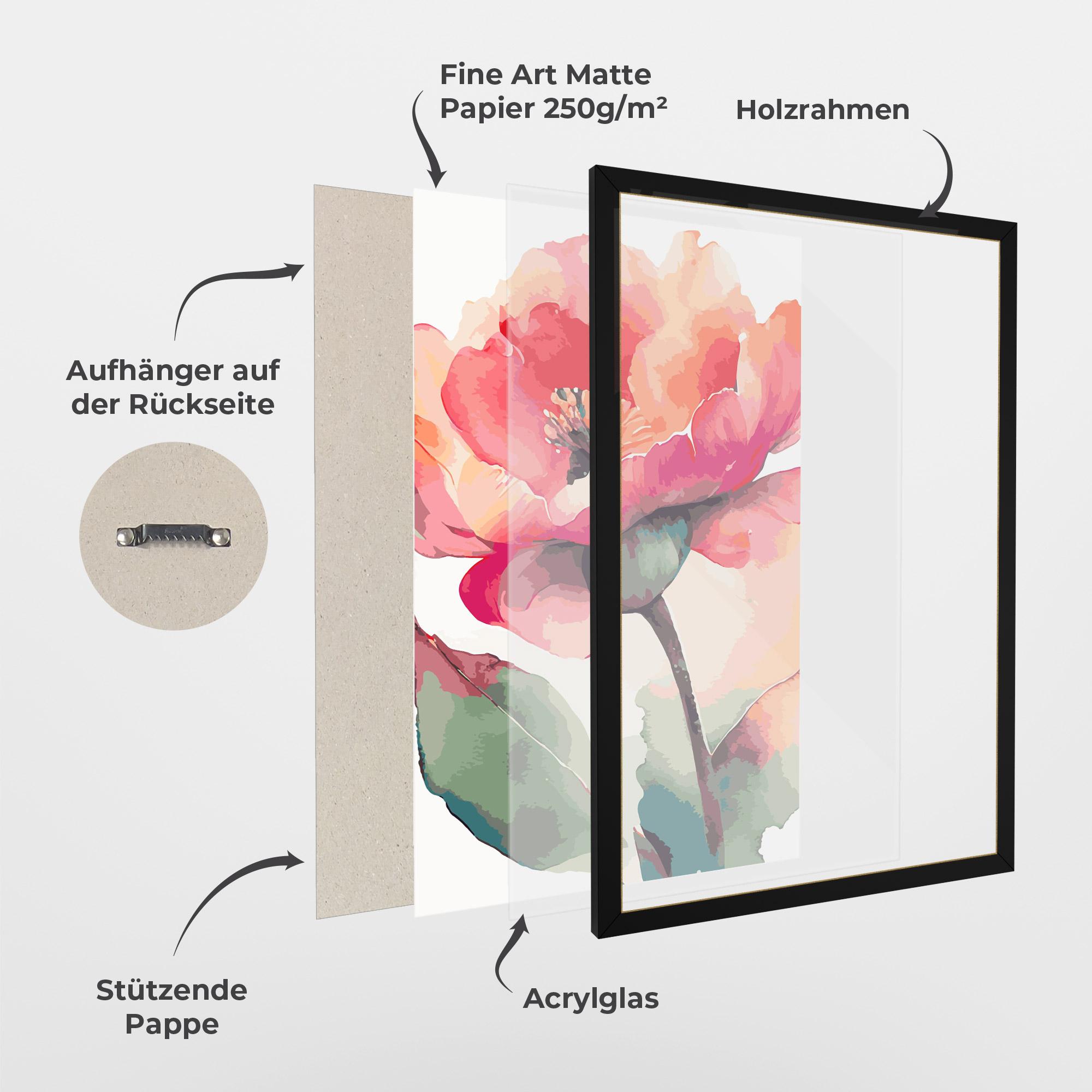 Gerahmte Poster Pastel Poppy mockup 1