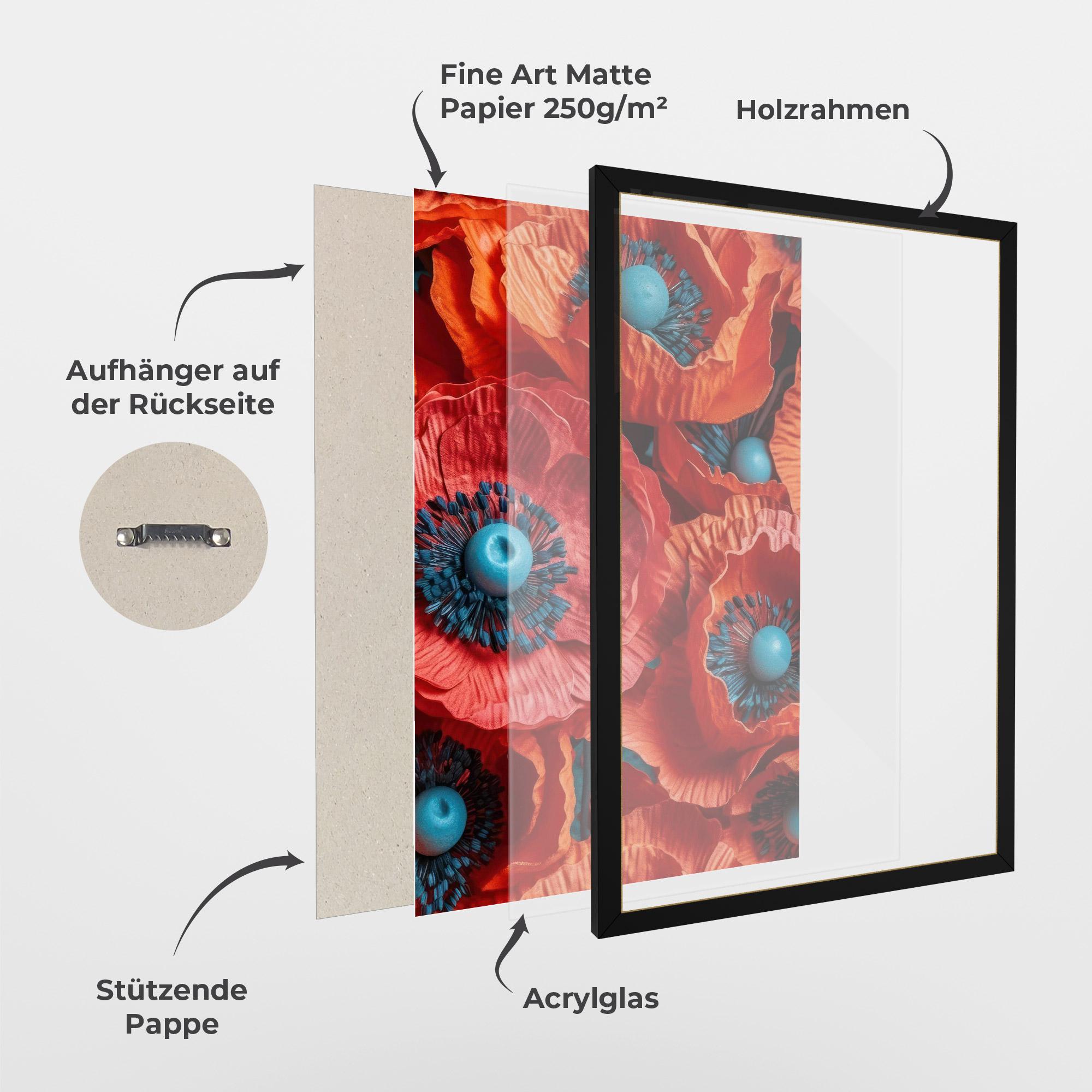 Gerahmte Poster Poppy Close Up mockup 1
