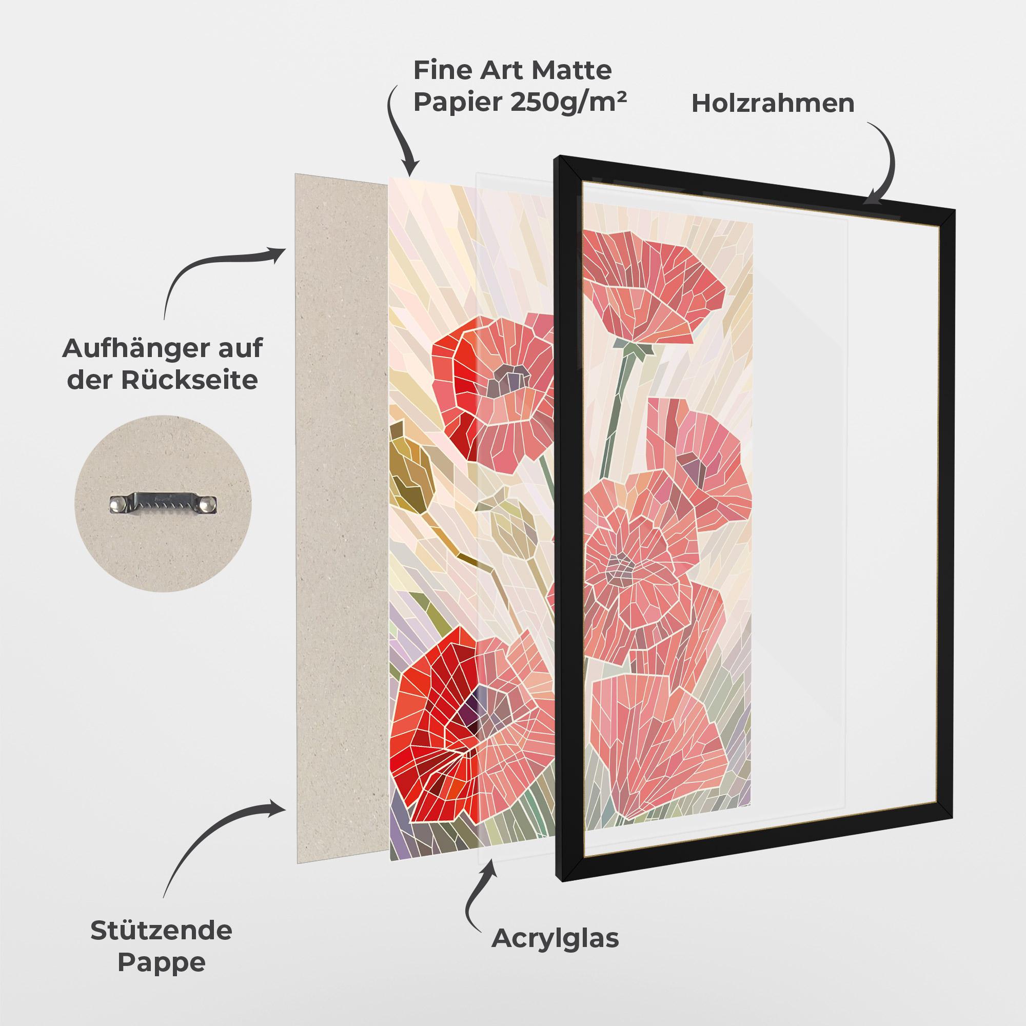 Gerahmte Poster Poppy Glass mockup 1