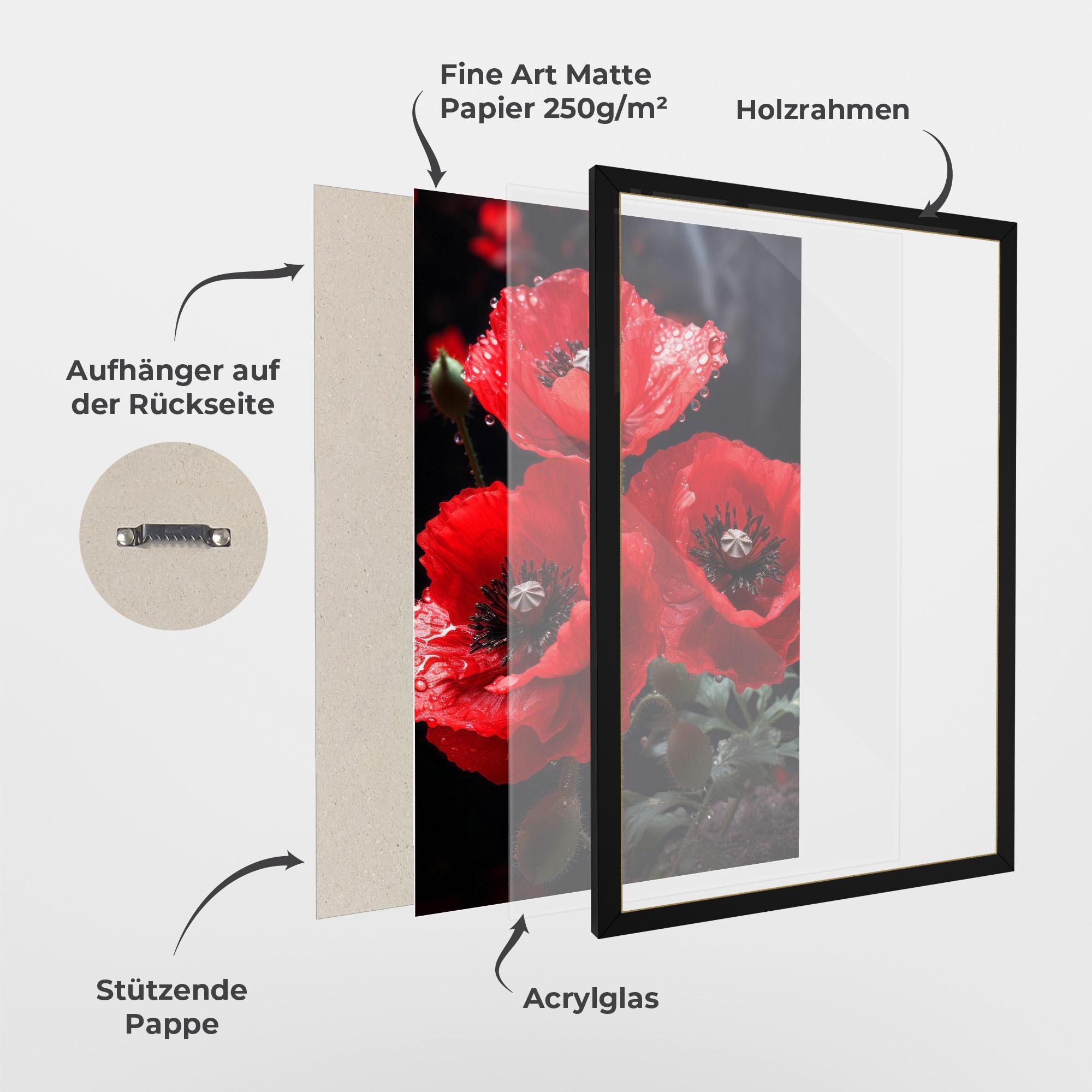 Gerahmte Poster Red Poppy mockup 1