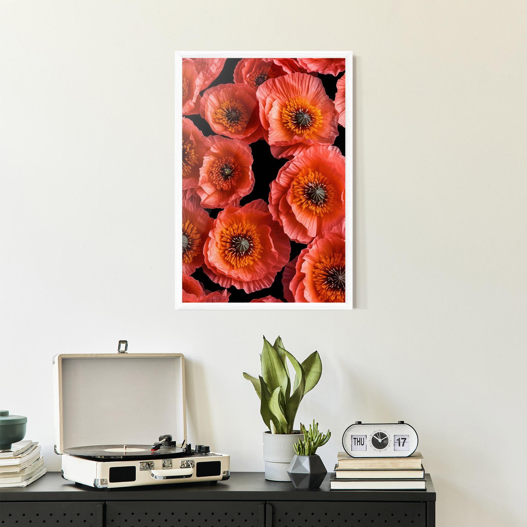 Gerahmte Poster Light Red Poppies mockup 2