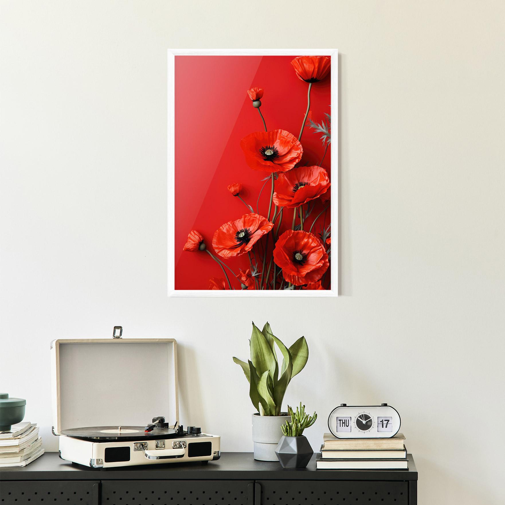 Gerahmte Poster Poppies On The Table mockup 2