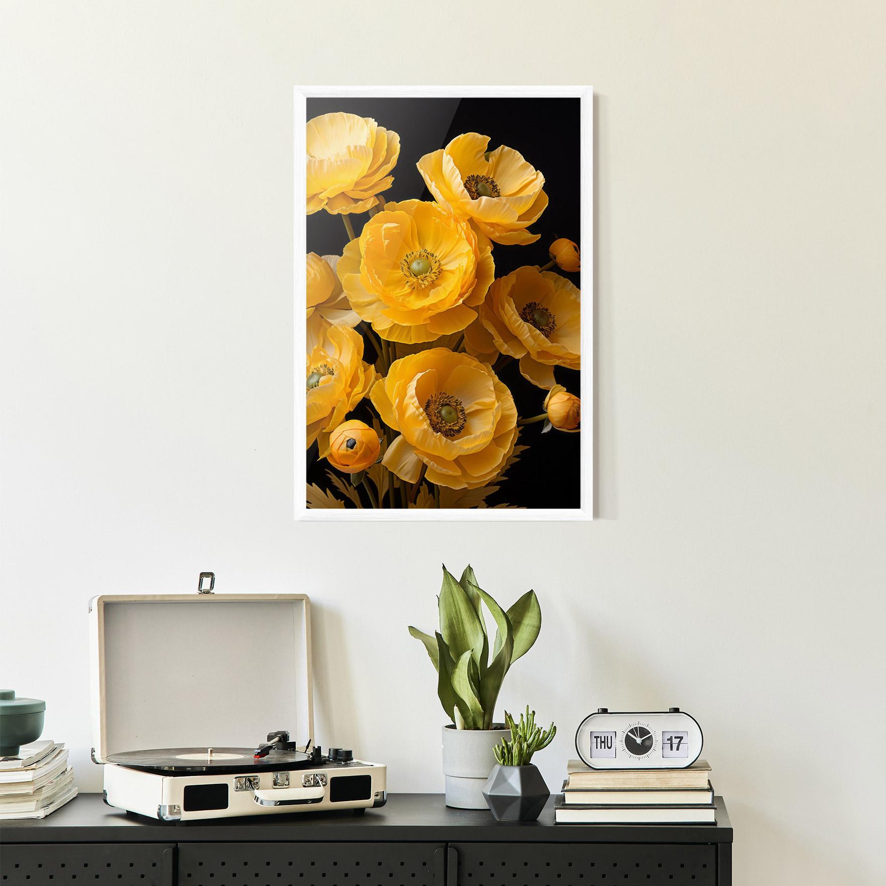 Gerahmte Poster Yellow Poppy mockup 2