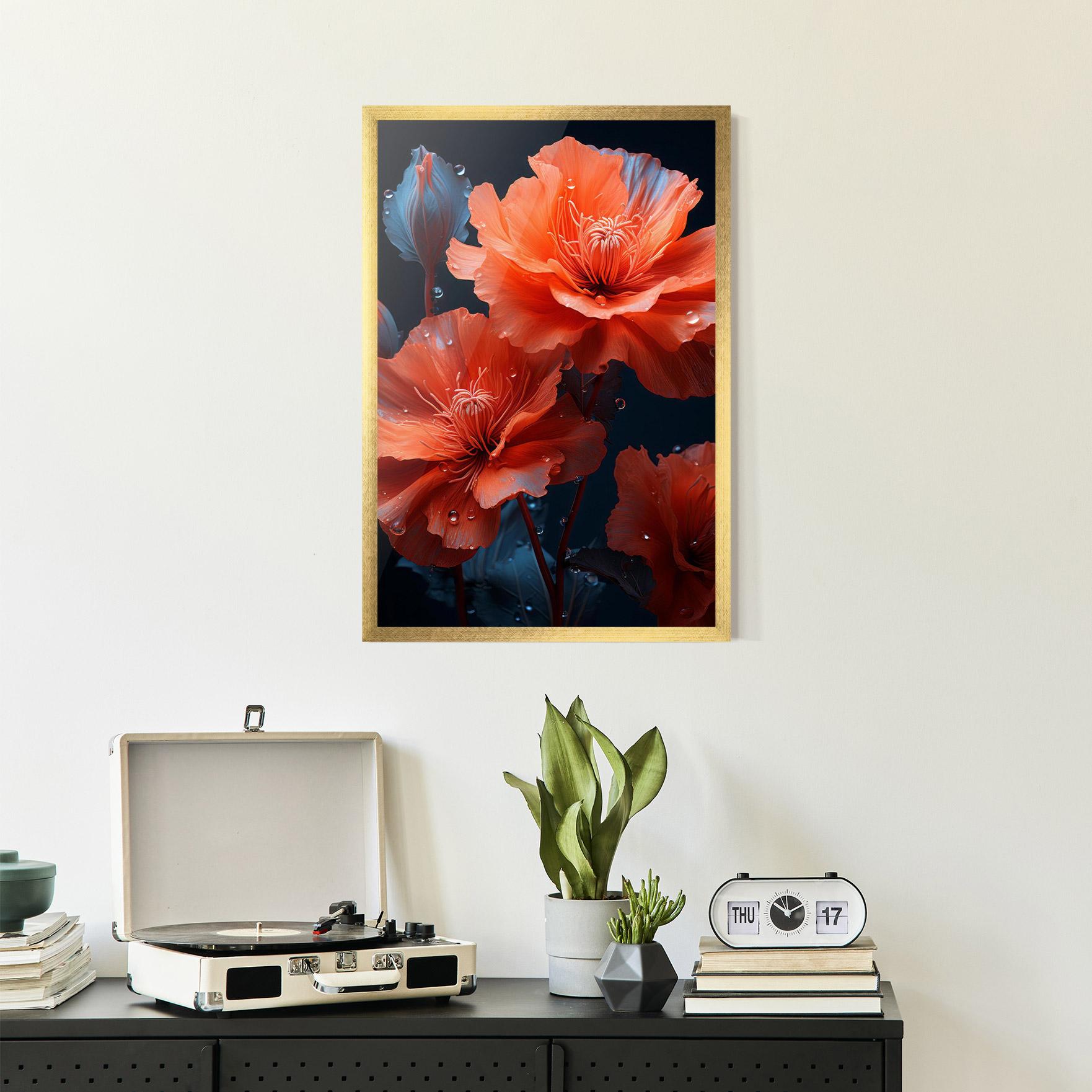 Gerahmte Poster Orange Poppy mockup 2