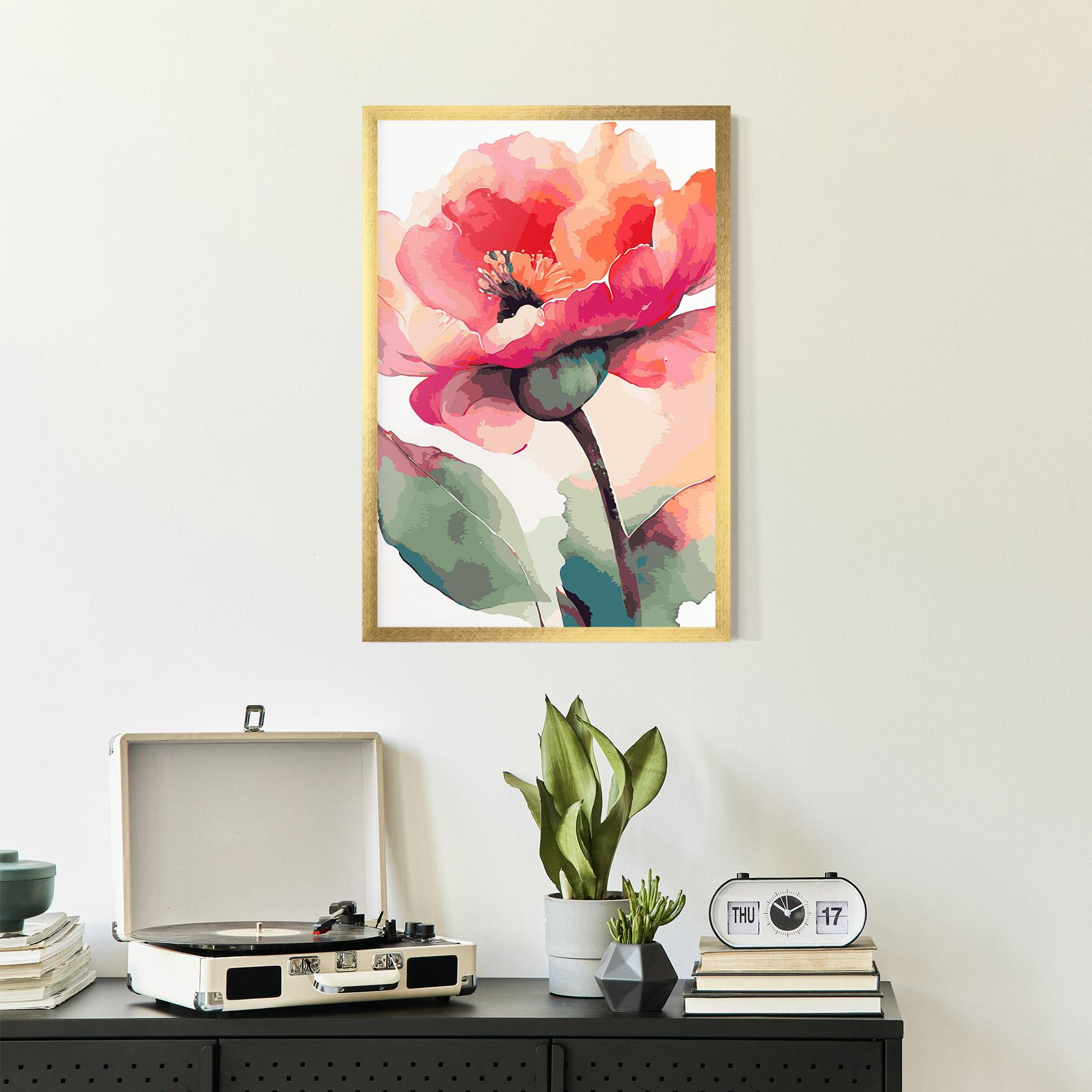 Gerahmte Poster Pastel Poppy mockup 2