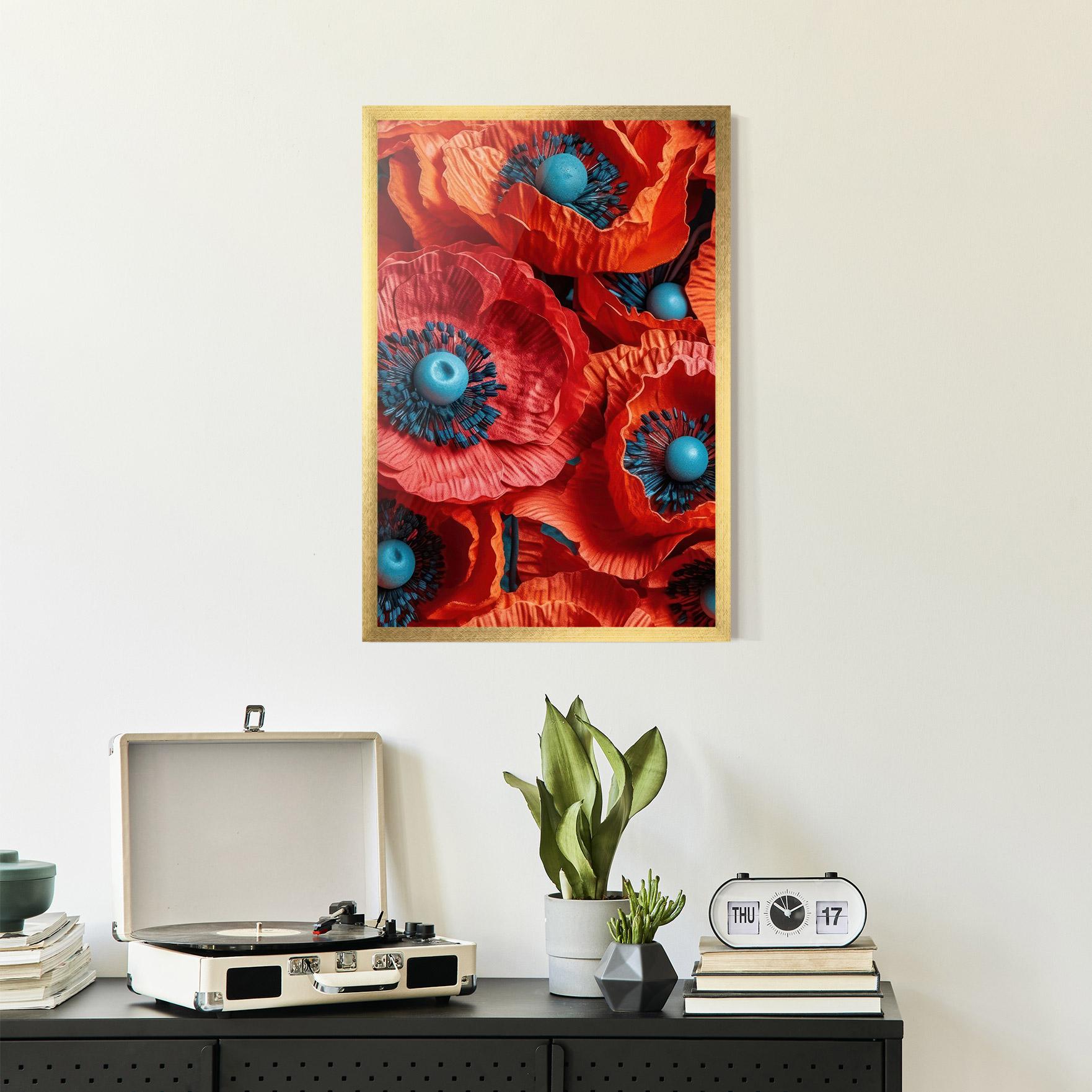 Gerahmte Poster Poppy Close Up mockup 2