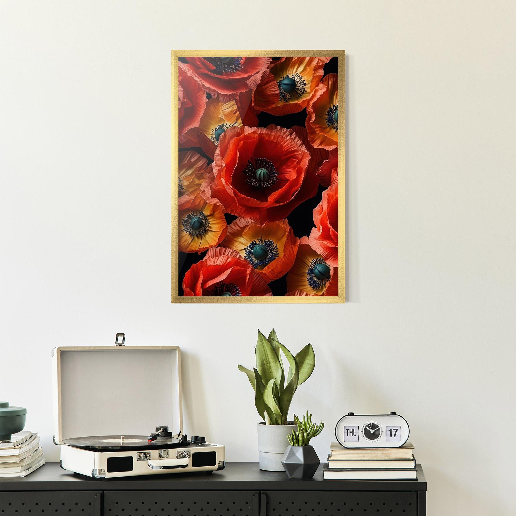Gerahmte Poster Red Orange Poppy mockup 2