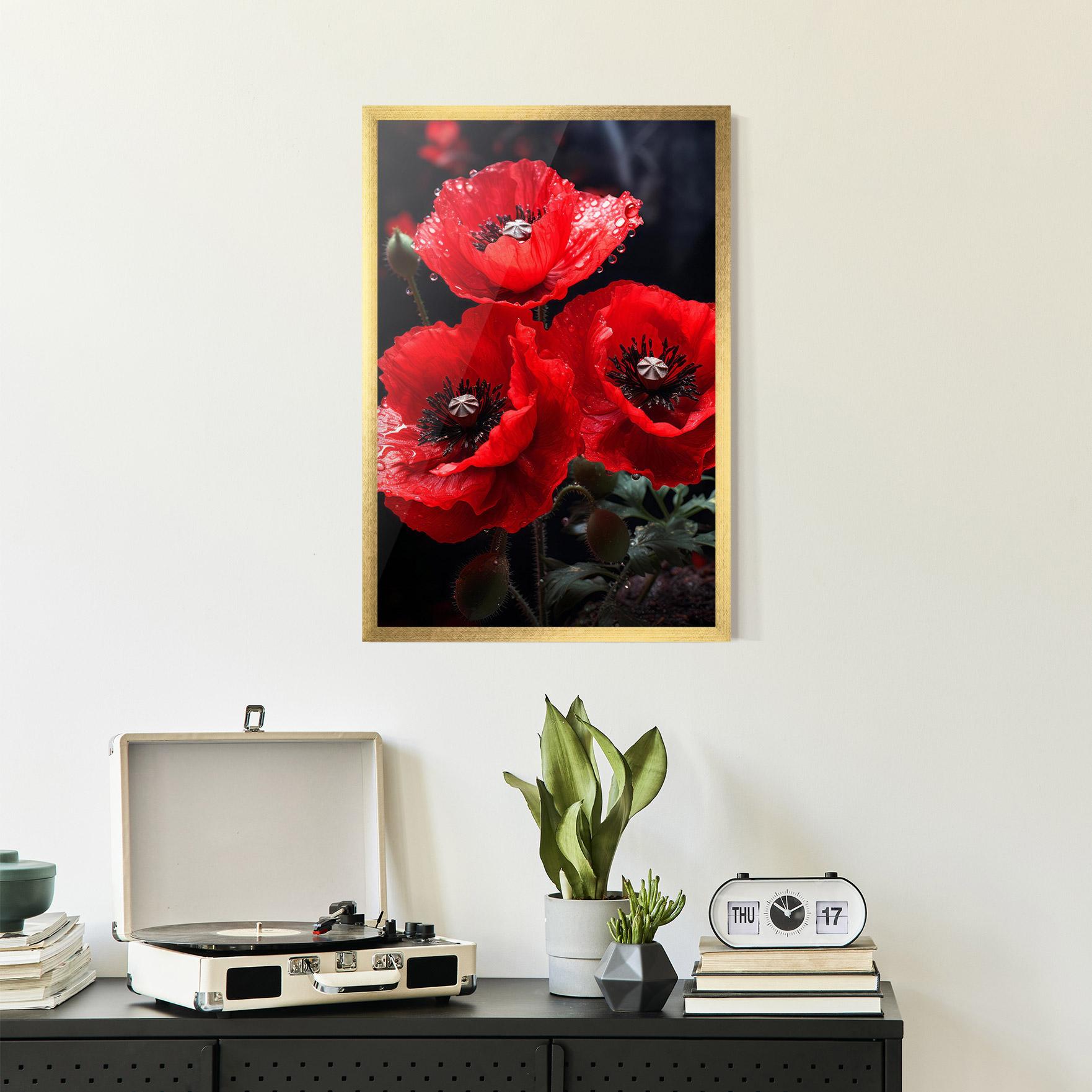 Gerahmte Poster Red Poppy mockup 2