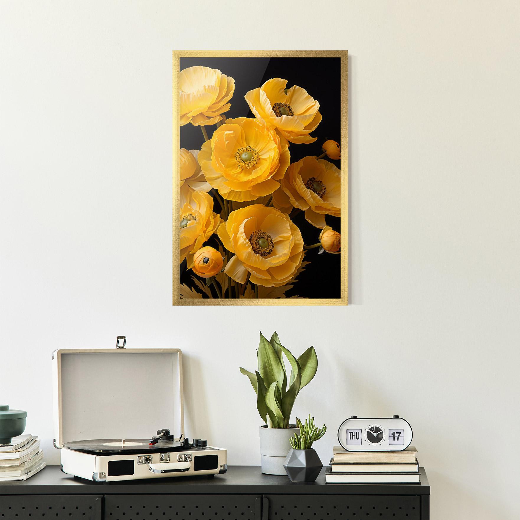 Gerahmte Poster Yellow Poppy mockup 2